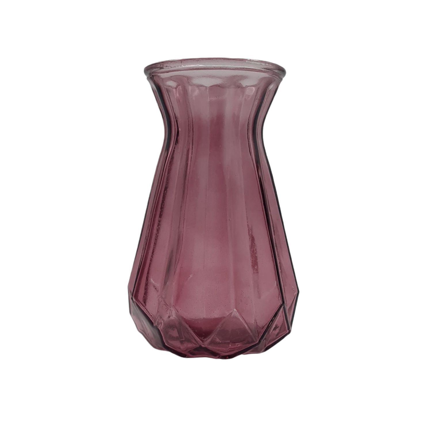 Florero jarrón vidrio 19cm alto flores deco s/c-1