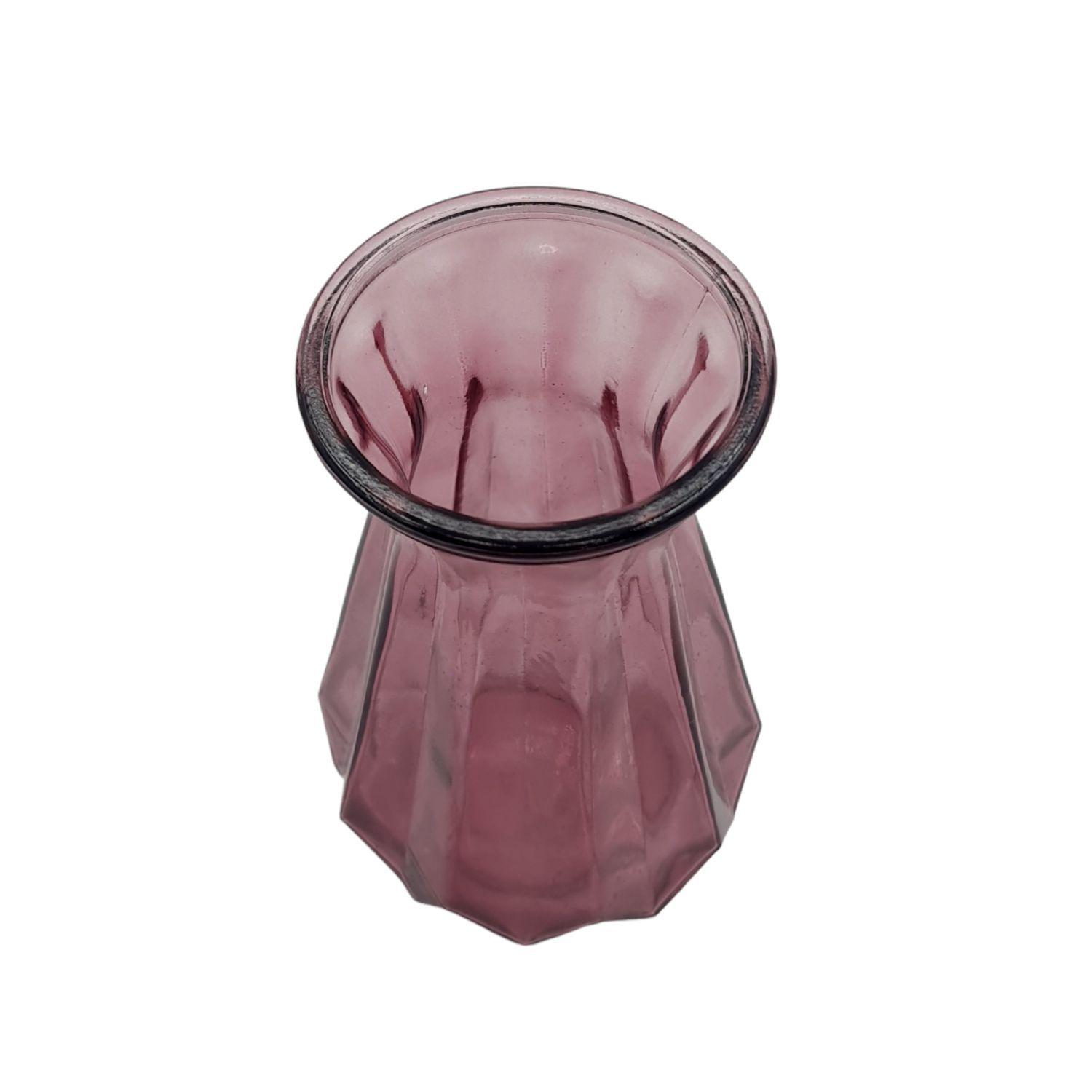 Florero jarrón vidrio 19cm alto flores deco s/c-2