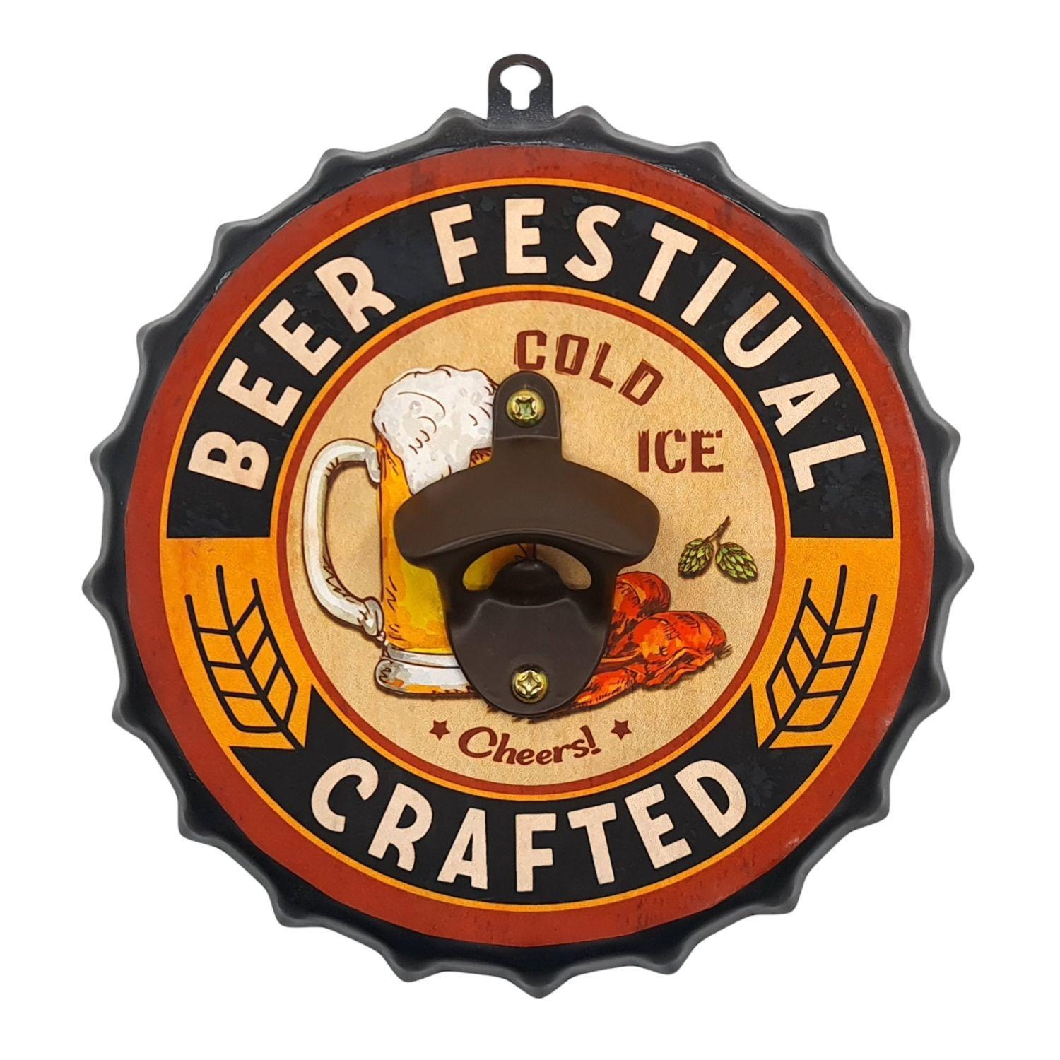 Destapador cerveza mural vintage metal 22cm-0