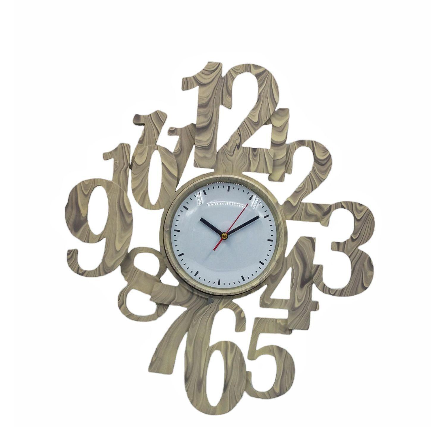 Reloj de pared mural 35x40cm pvc beige-0