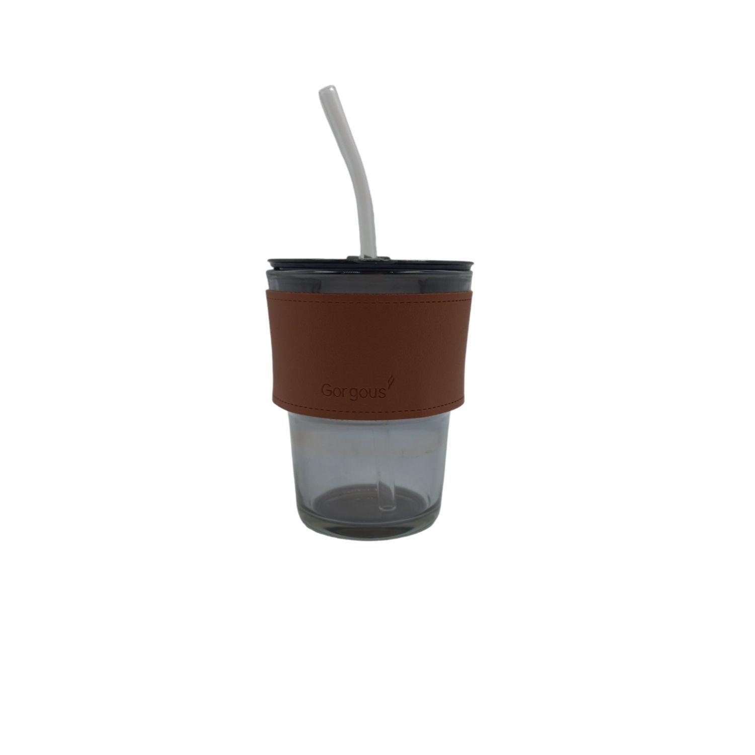 Vaso De Vidrio Con Tapa Hermética Y Bombilla Vidrio 450 Ml-2