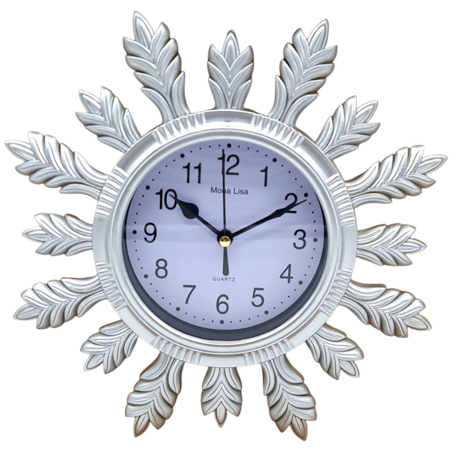 Reloj Mural Pared Con Espejo 16cm Diametro Flores-0