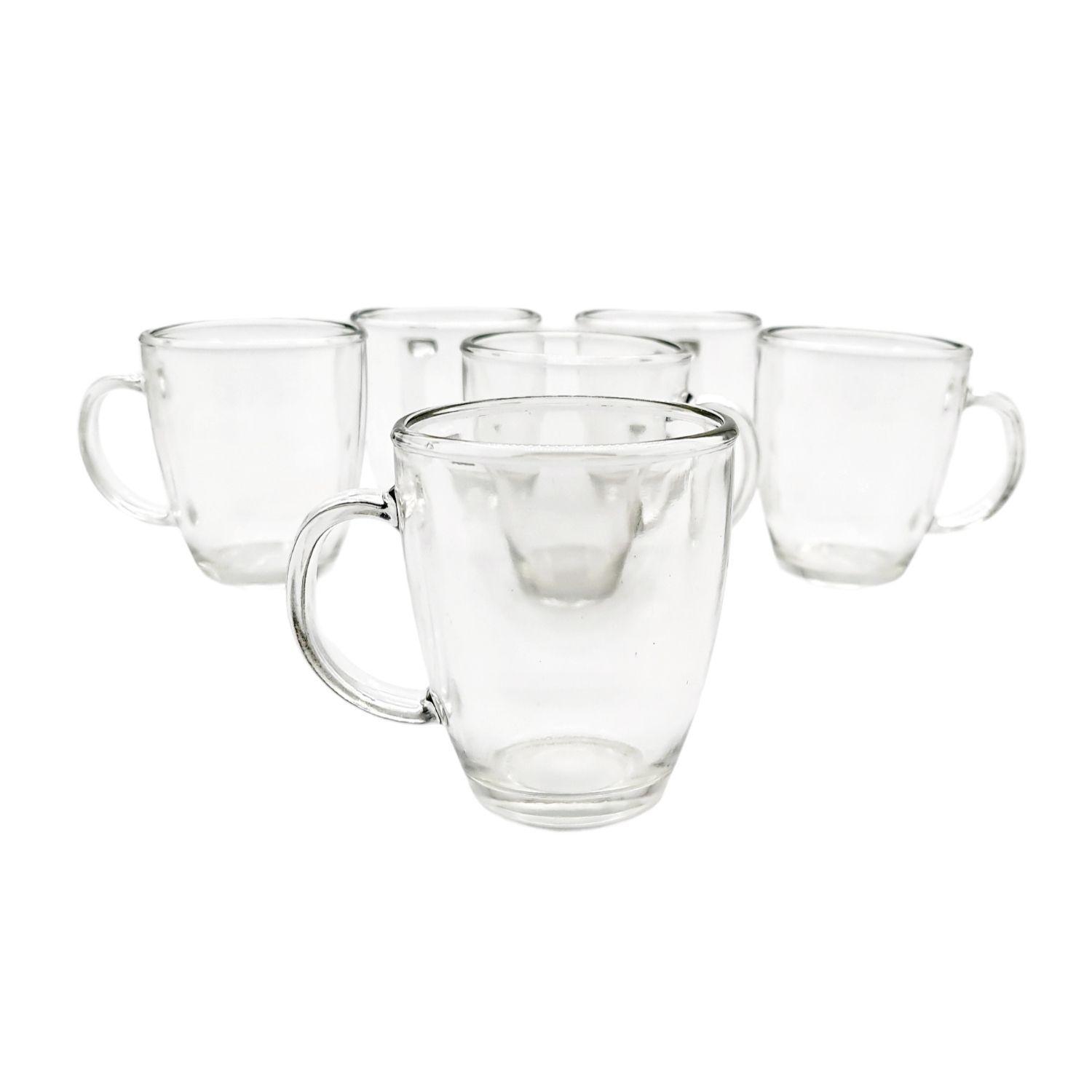 Tazas Cafe Vidrio Set 6 Piezas 350ml Lisa-1