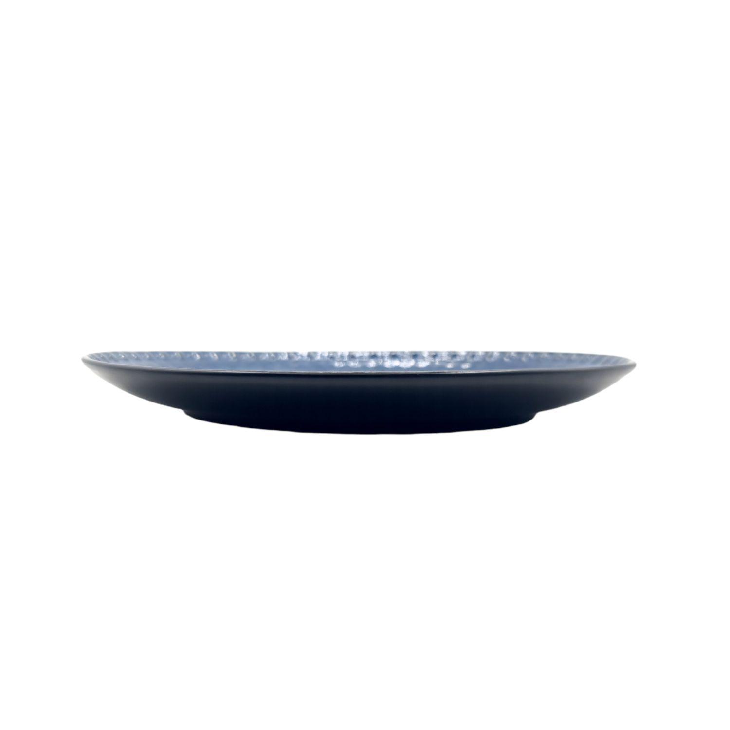 Plato loza grande playo relieve azul 27x3cm-2
