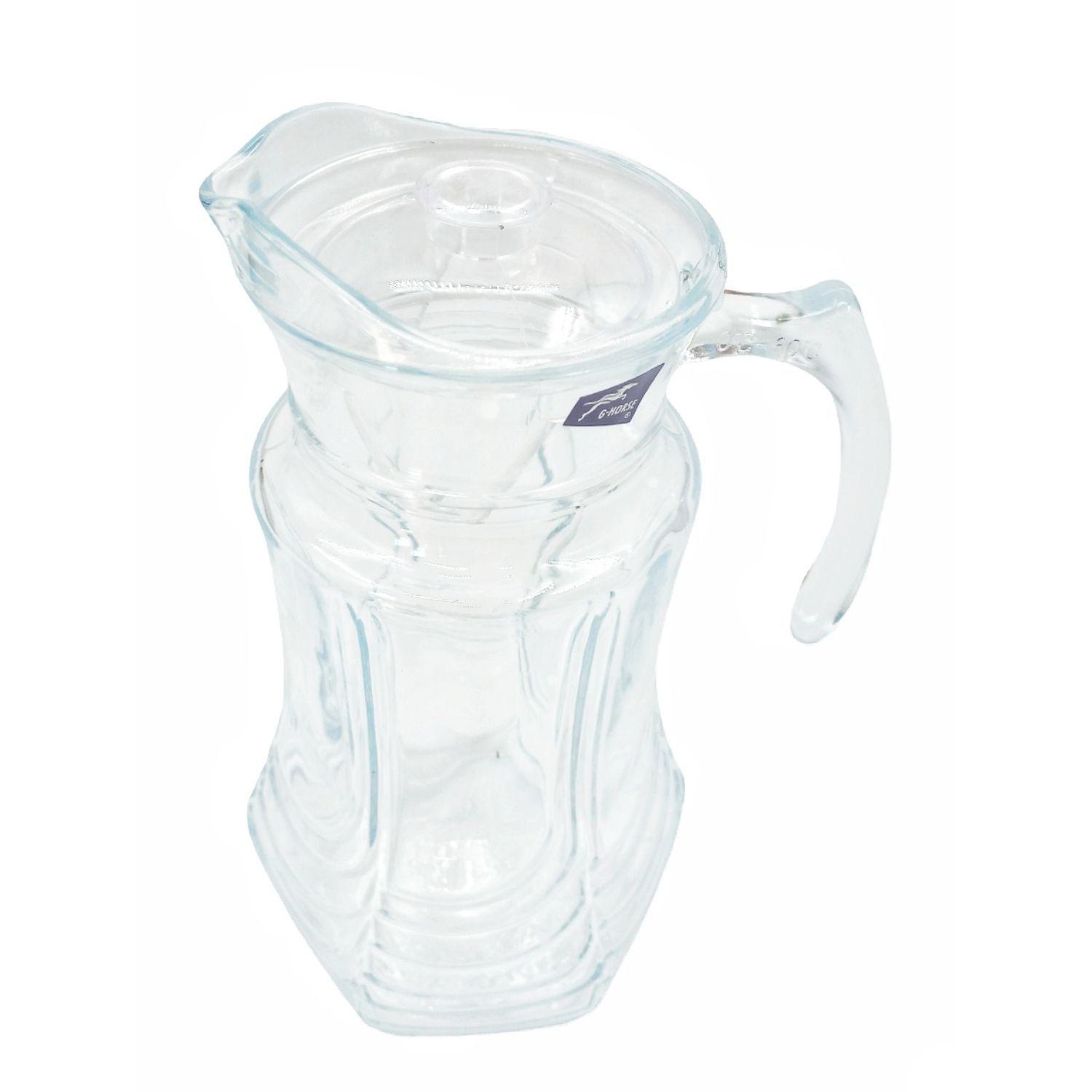 Jarra de vidrio con tapa 1.8 lts agua limonada bebidas-2