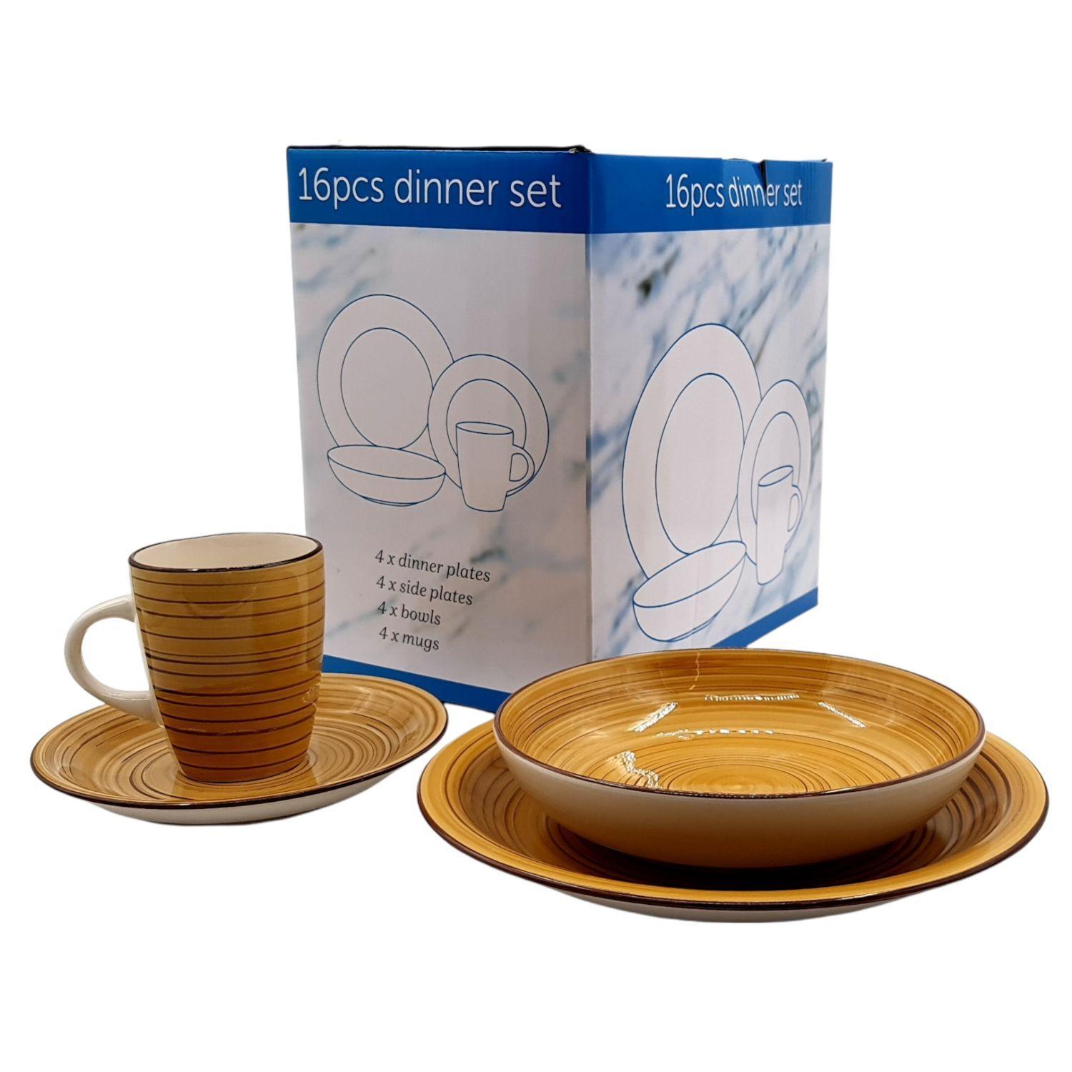 Juego De Loza Set 16 Pzas Vajillas Tazas Bowl-2