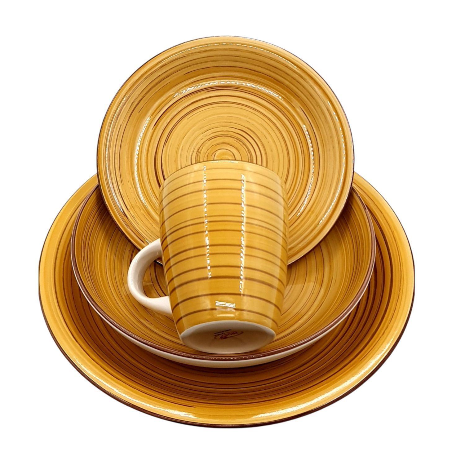 Juego De Loza Set 16 Pzas Vajillas Tazas Bowl-0
