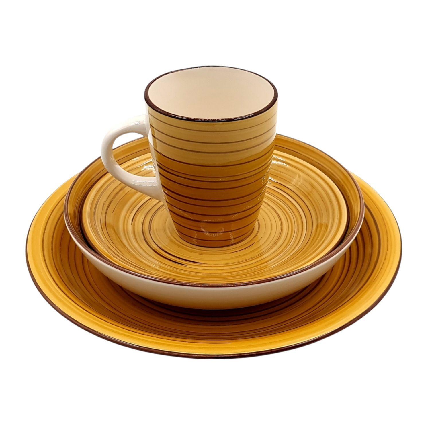 Juego De Loza Set 16 Pzas Vajillas Tazas Bowl-1