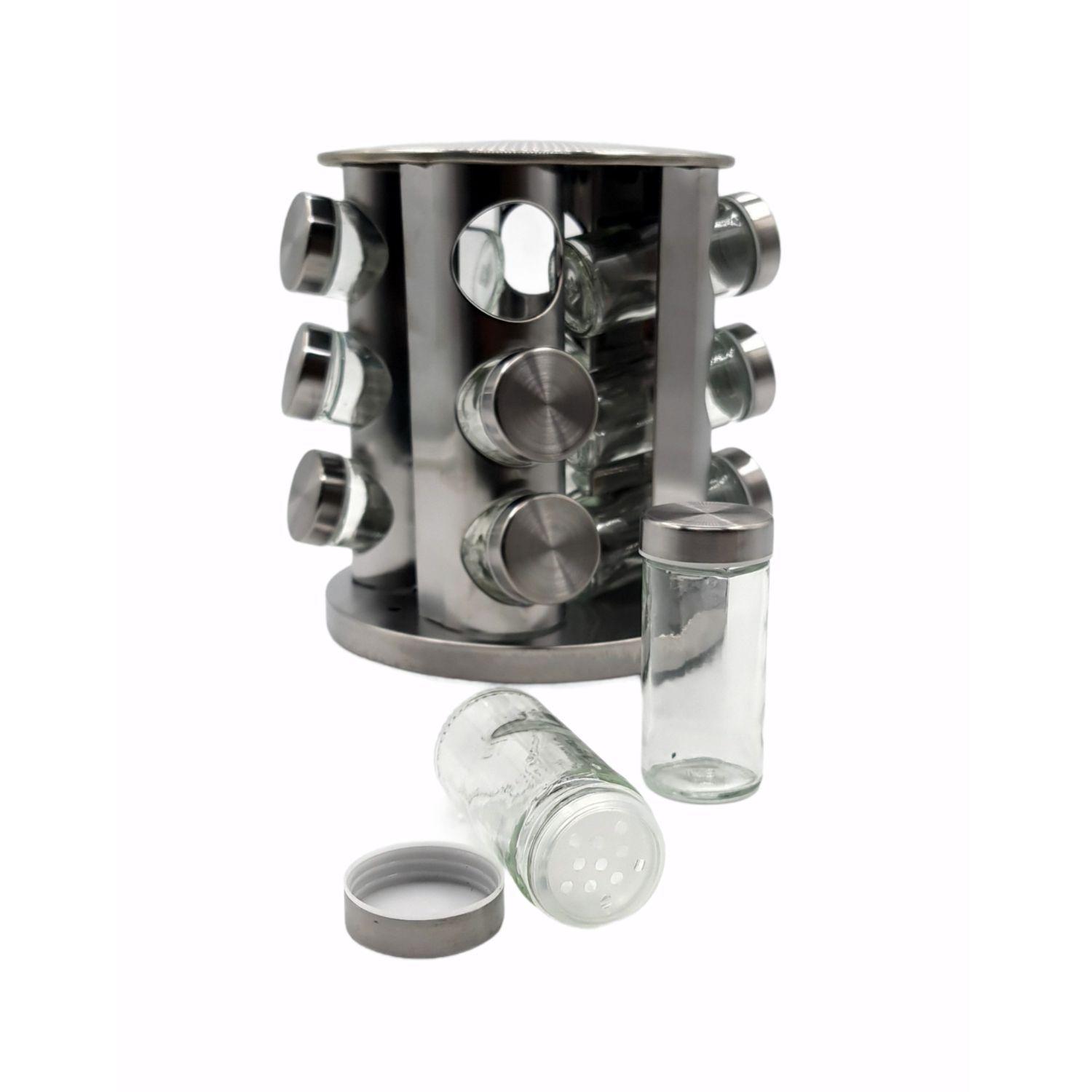 Especieros Condimento Vidrio 12 Piezas Giratorio-2
