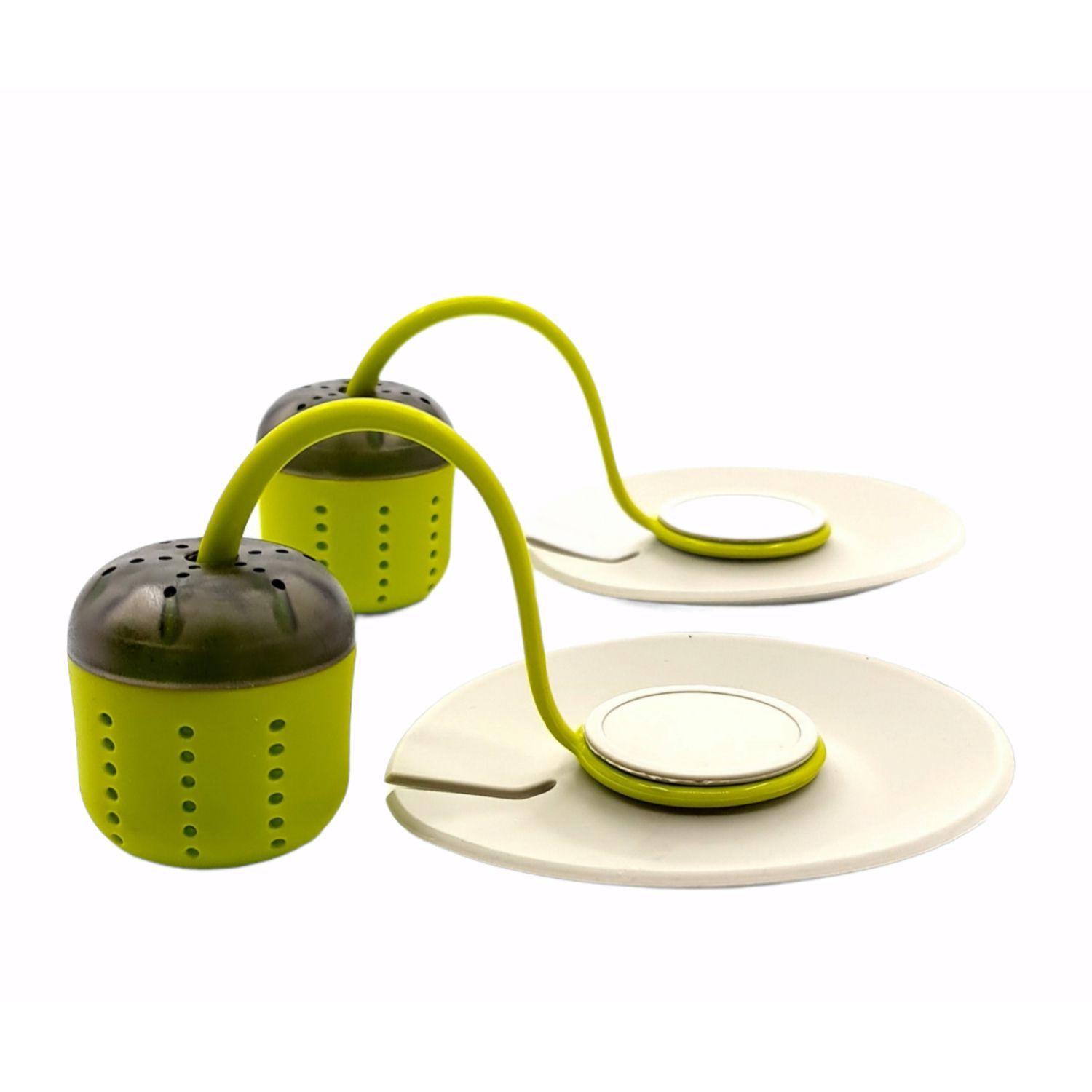 Infusor de te set 2 piezas con tapa silicona-0