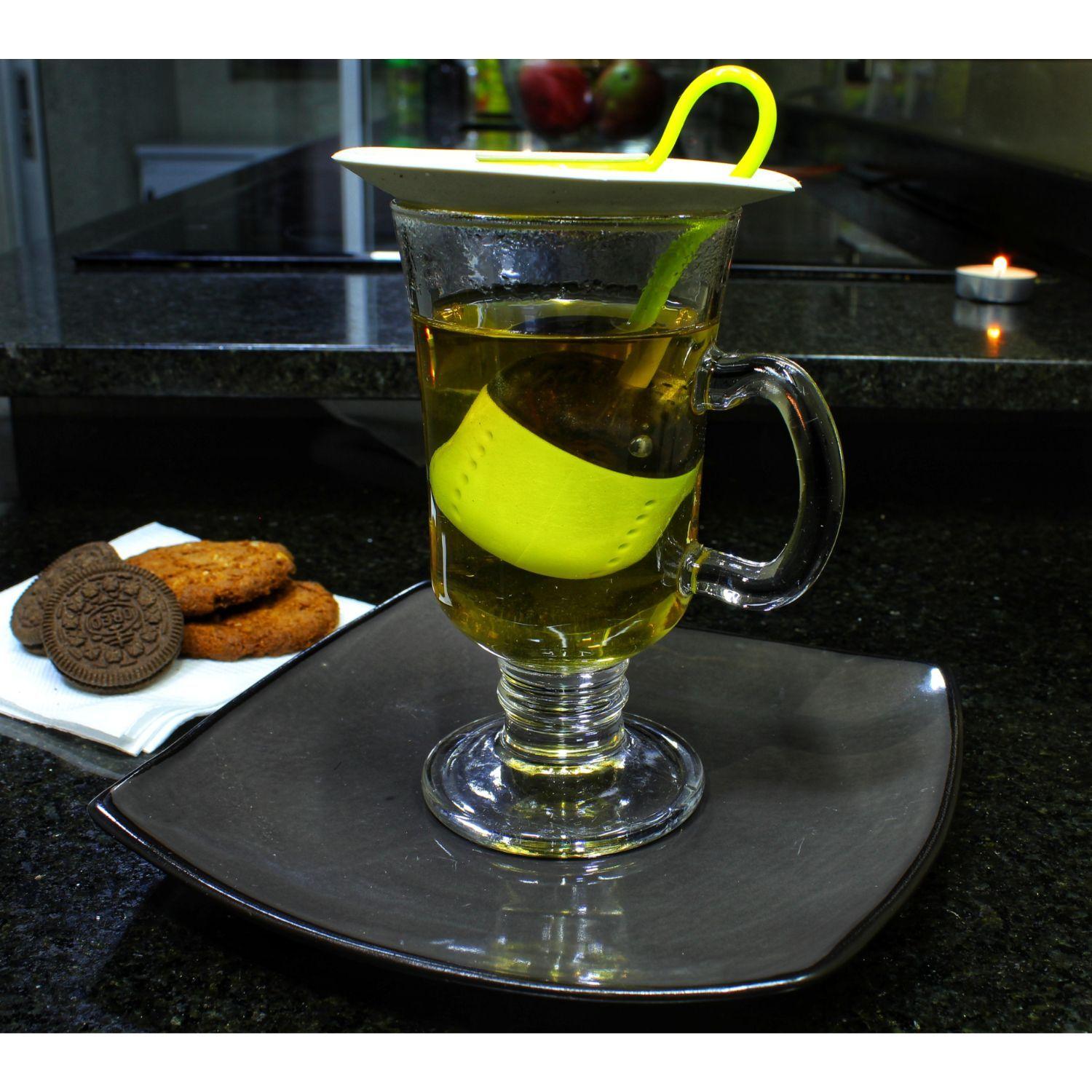 Infusor de te set 2 piezas con tapa silicona-3