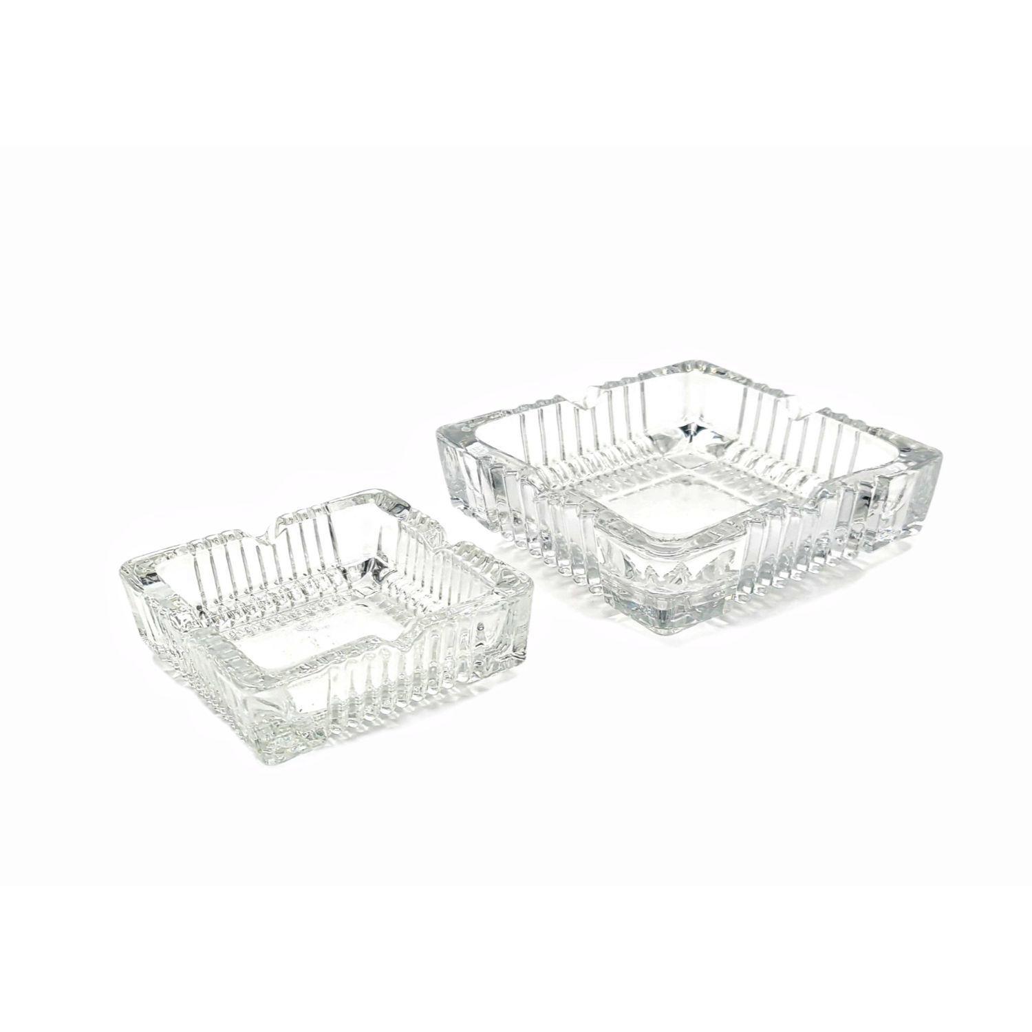 Cenicero Set 2 Piezas Vidrio 15Cm Y 10Cm Ancho-2