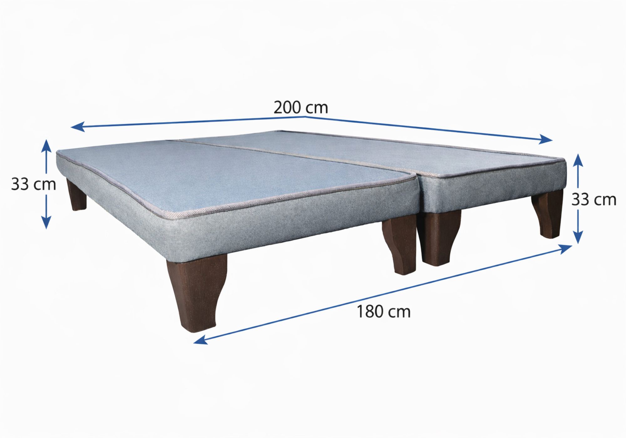 Base de Cama King Europea Lino Gris Ribet-2