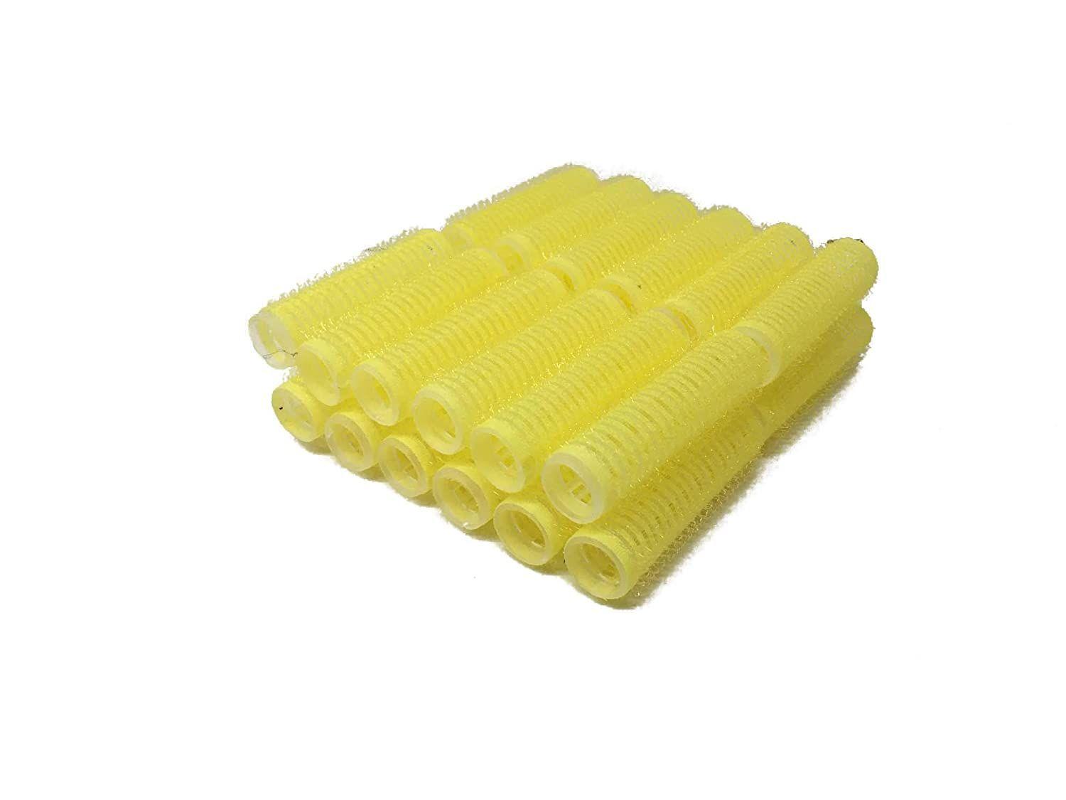 Pack de 24 pequeños rodillos de pelo autoagarre ventilados Pro Salon peluquería, Amarillo-0