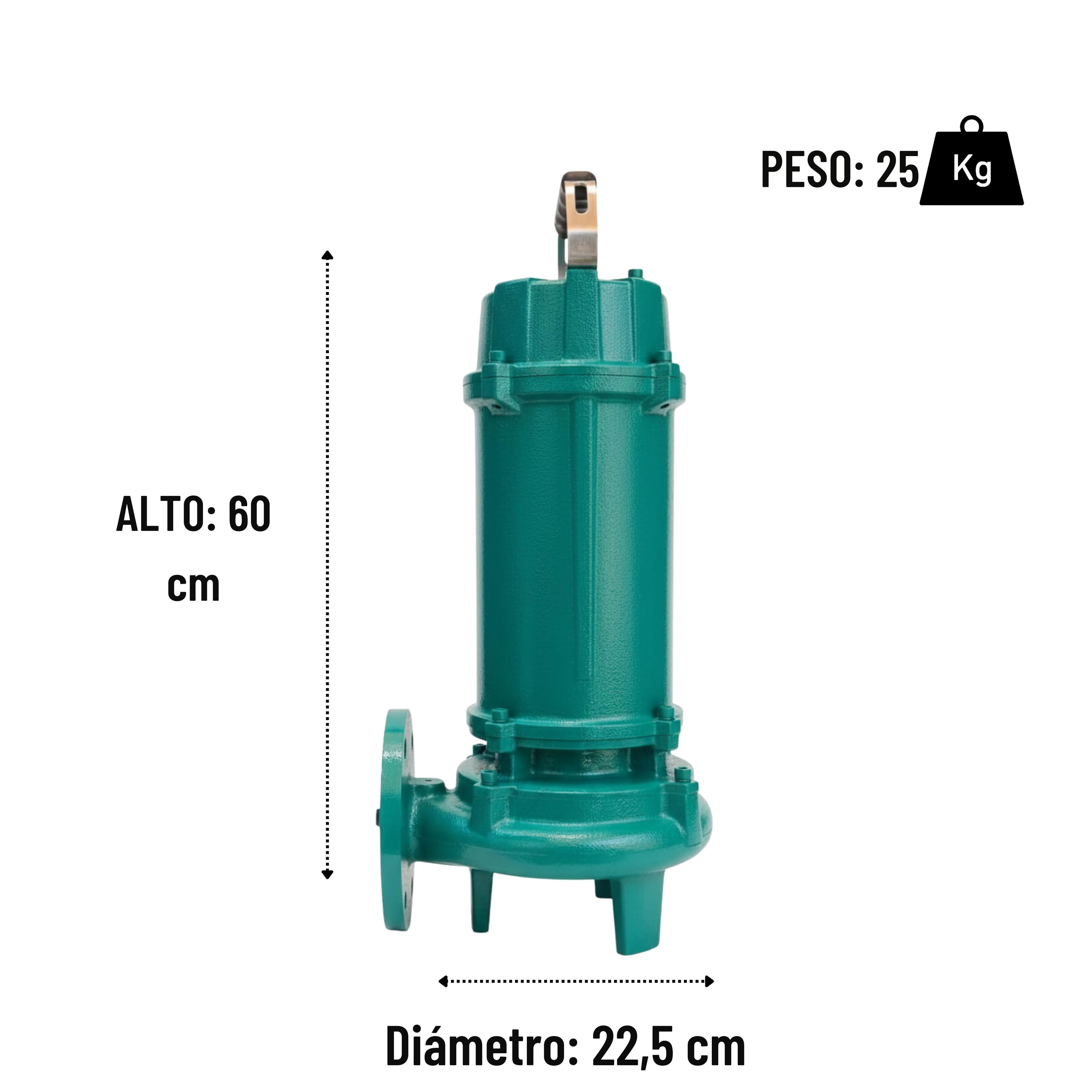 Bomba Sumergible Trituradora Drenaje 1 hp Shimge Serie 50WQD-2