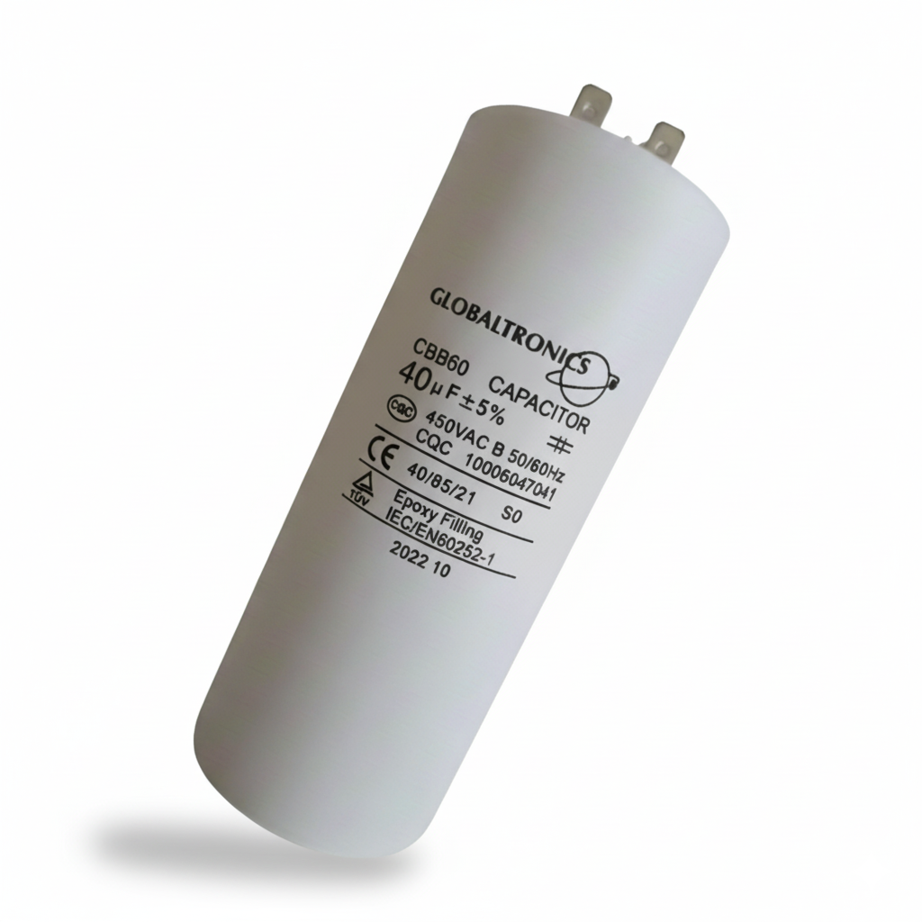 CONDENSADOR | CAPACITOR PERMANENTE CON TERMNALES | 40 UF | 450VAC | 50/60 HZ-2