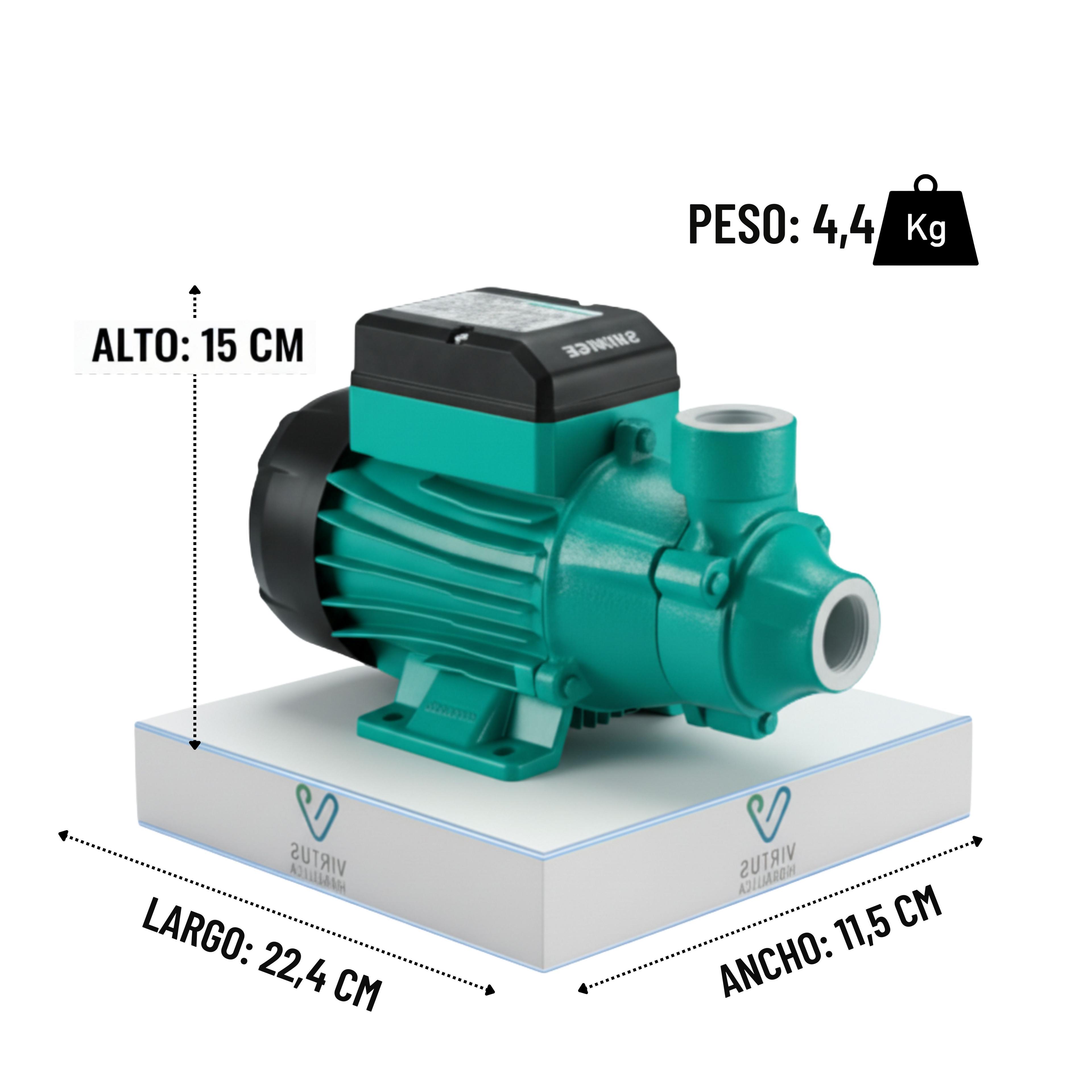 BOMBA DE AGUA PERIFERICA QB60K1 0,5 HP 40 L MIN SHIMGE 220V 50HZ-3
