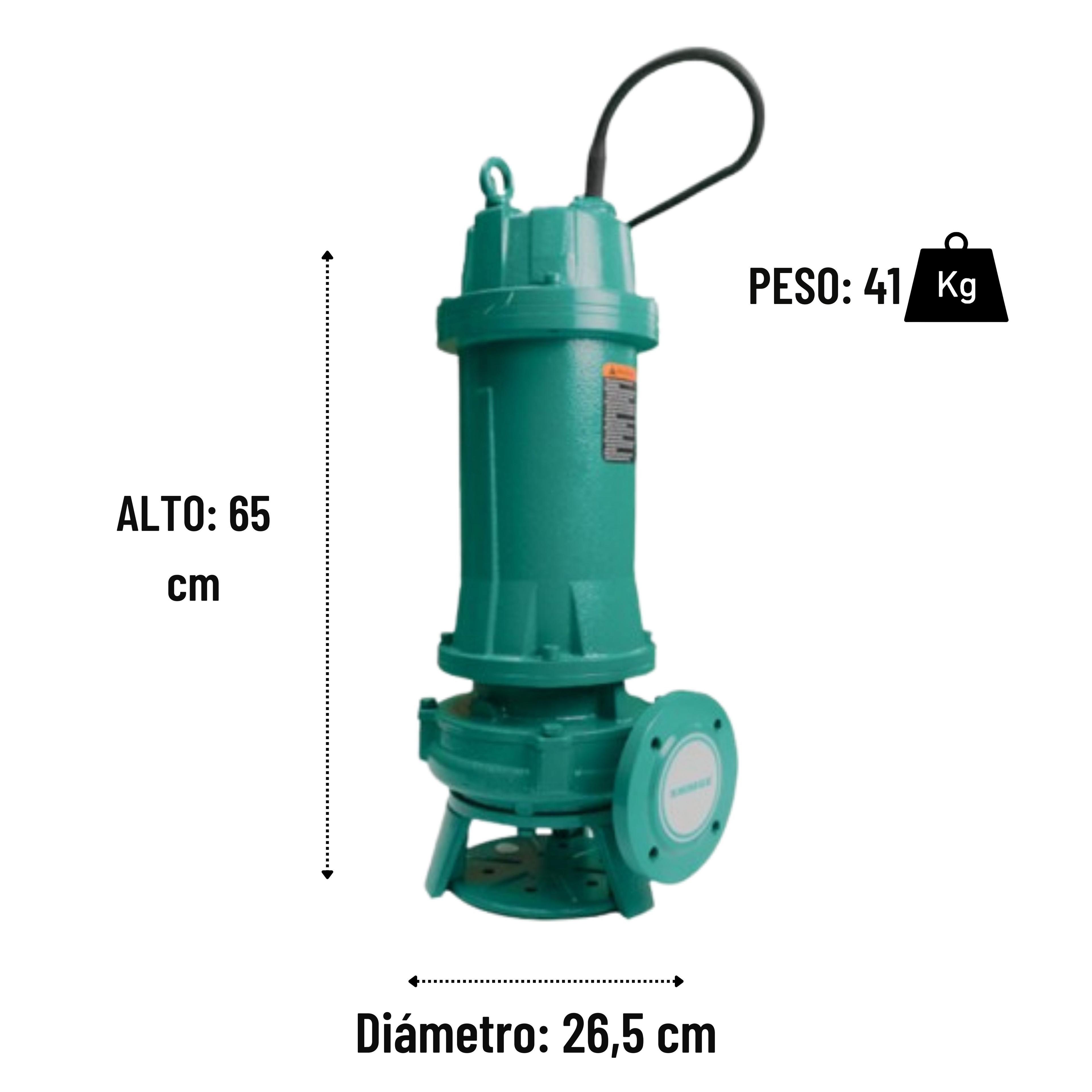 Bomba Sumergible Trituradora Drenaje 3 hp Shimge Serie 50WQD-3