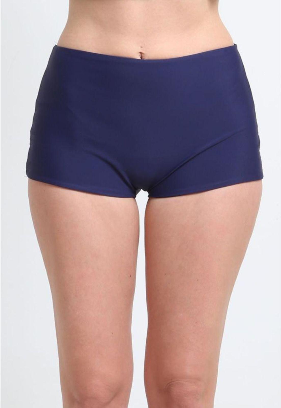 Hot pant tiro alto azul marino-0