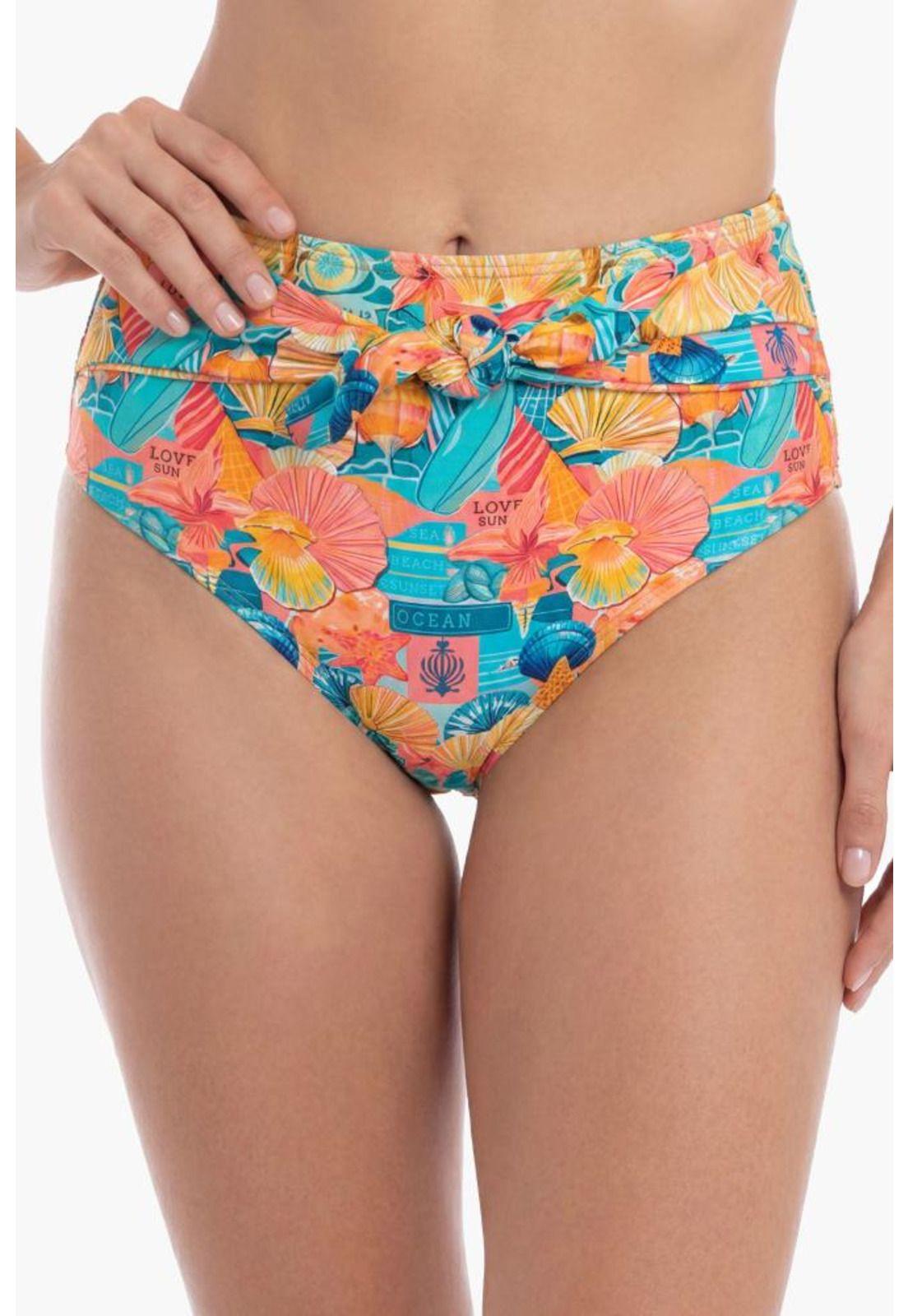 Bikini calzón con amarra estampado coral-0