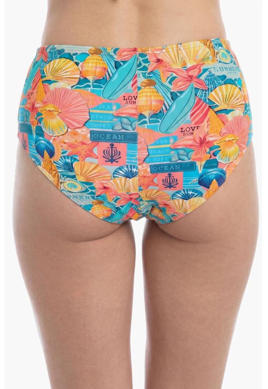 Bikini calzón con amarra estampado coral-1