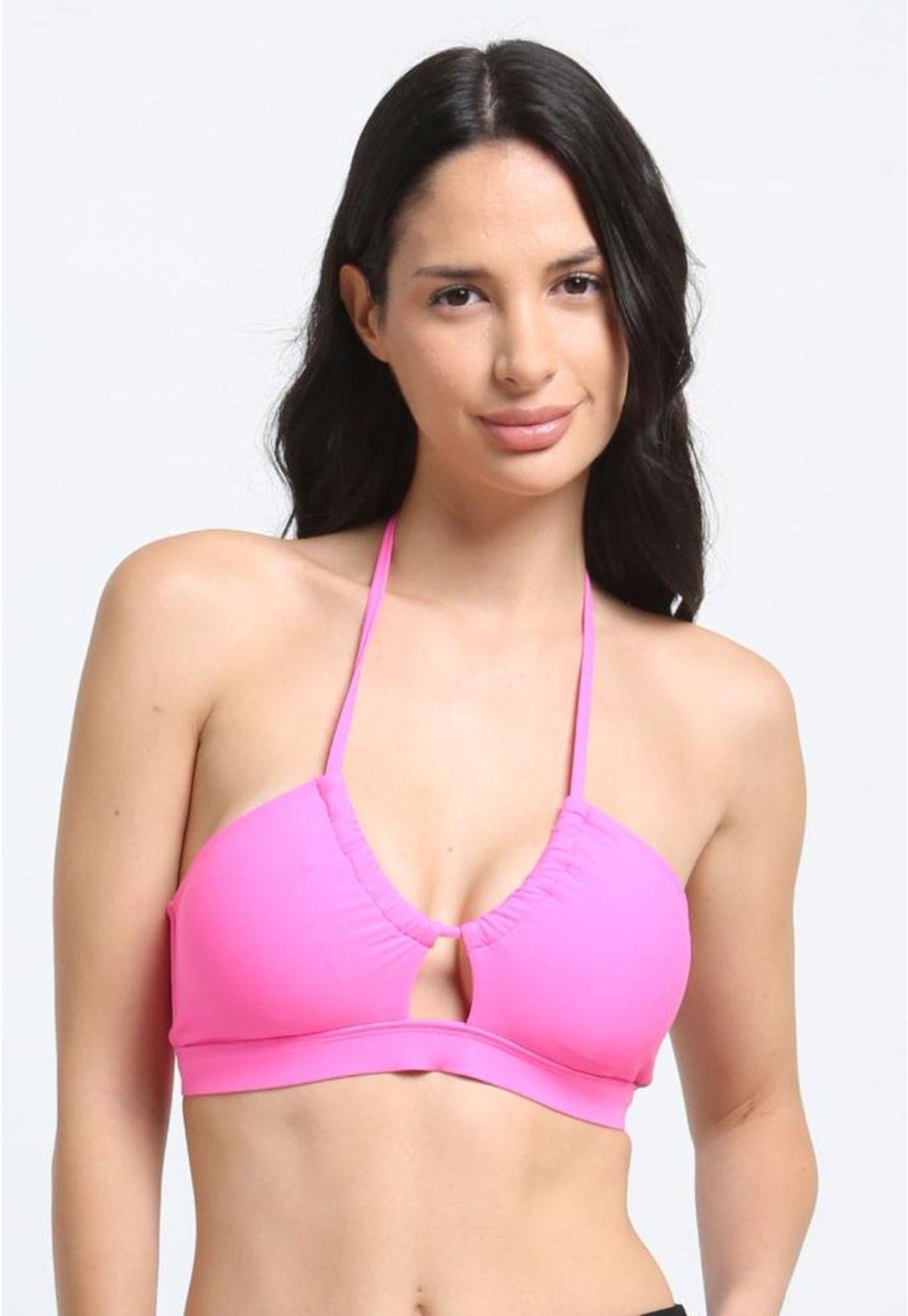 Bikini bandeau pretina fucsia-0