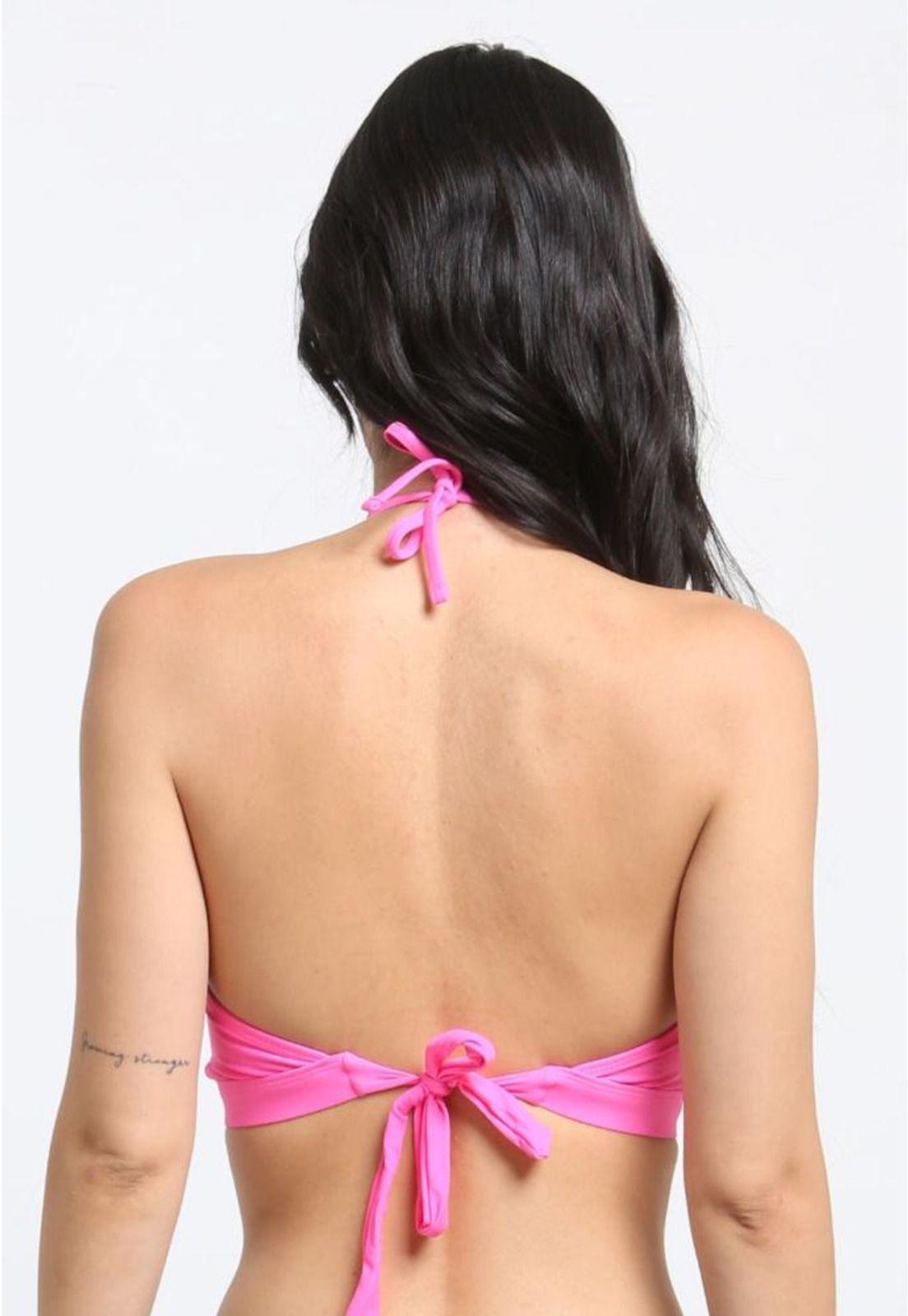 Bikini bandeau pretina fucsia-1