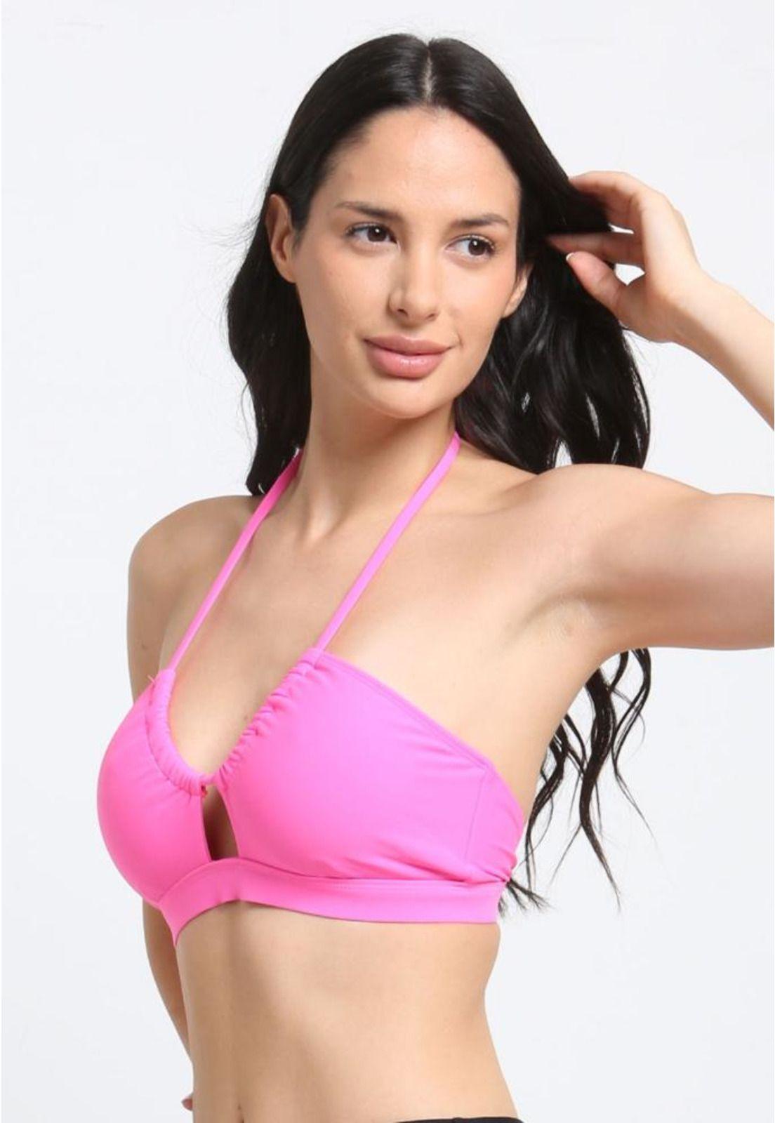 Bikini bandeau pretina fucsia-2