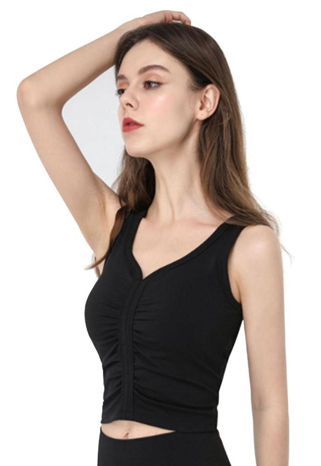 Peto polera arruchado negro-0