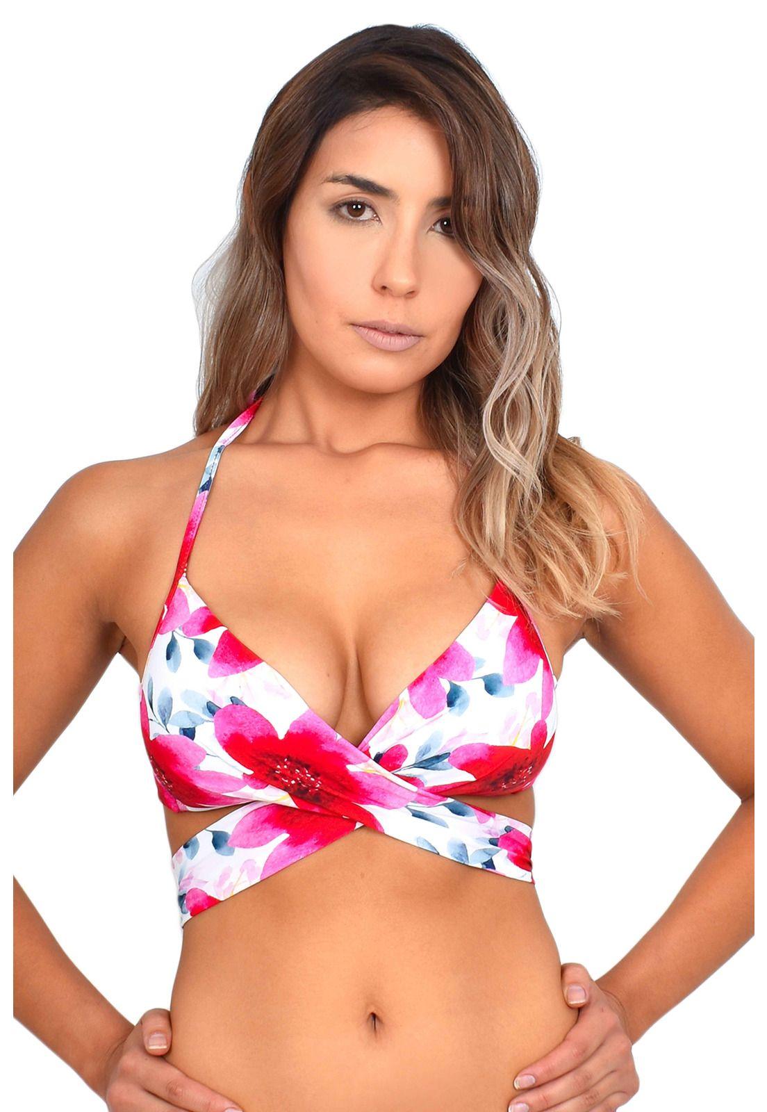 Bikini tiras cruzadas estampado rojo-0