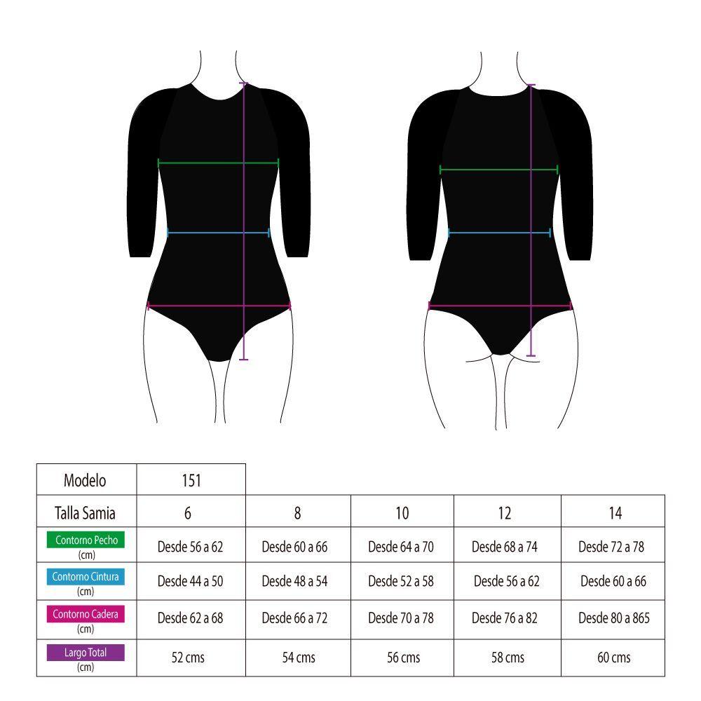 Traje de baño de niña manga larga fucsia-3