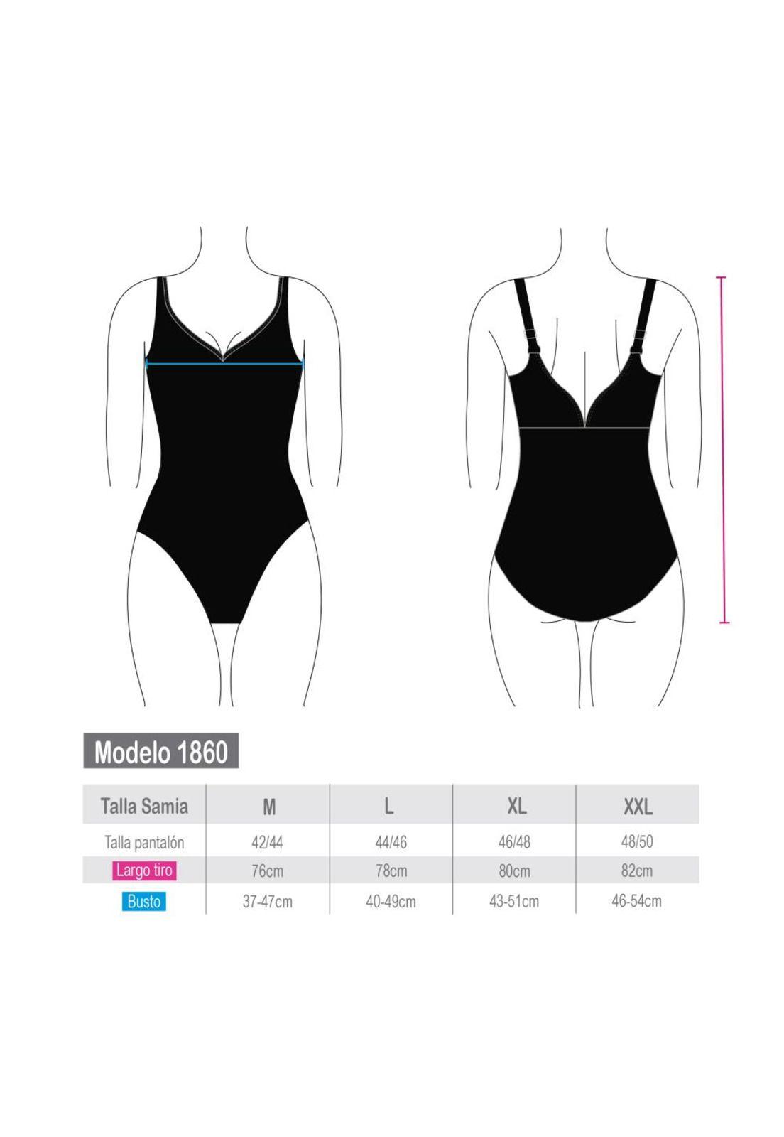 Traje de Baño Deportivo Negro Ajuste Perfecto Corte Espalda en V-3