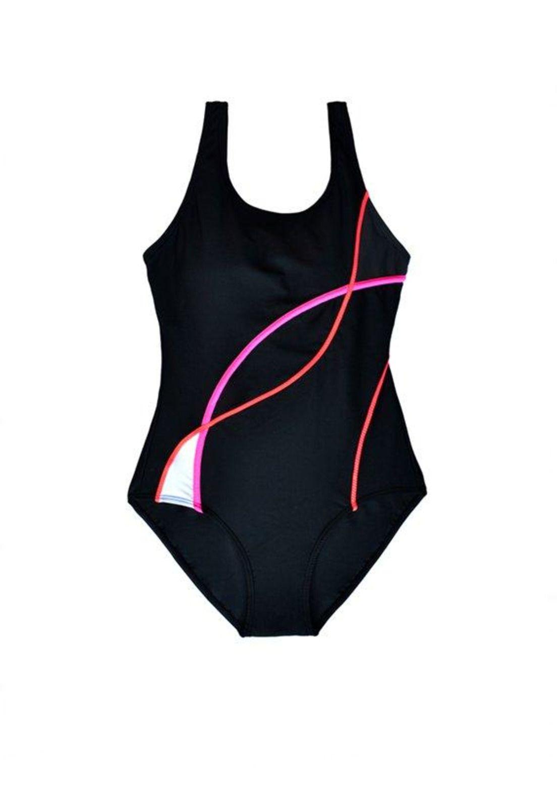 Traje de baño Deportivo rebajado con lineas-0