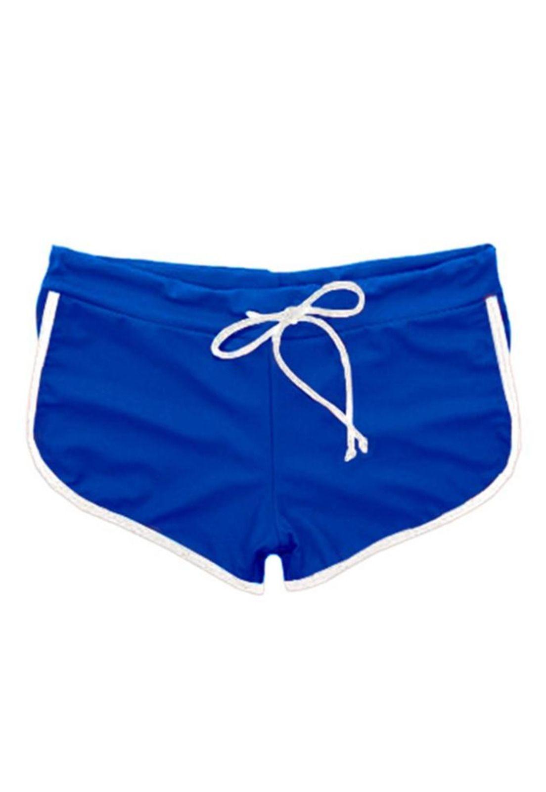 Hot pant juvenil azul con blanco-0