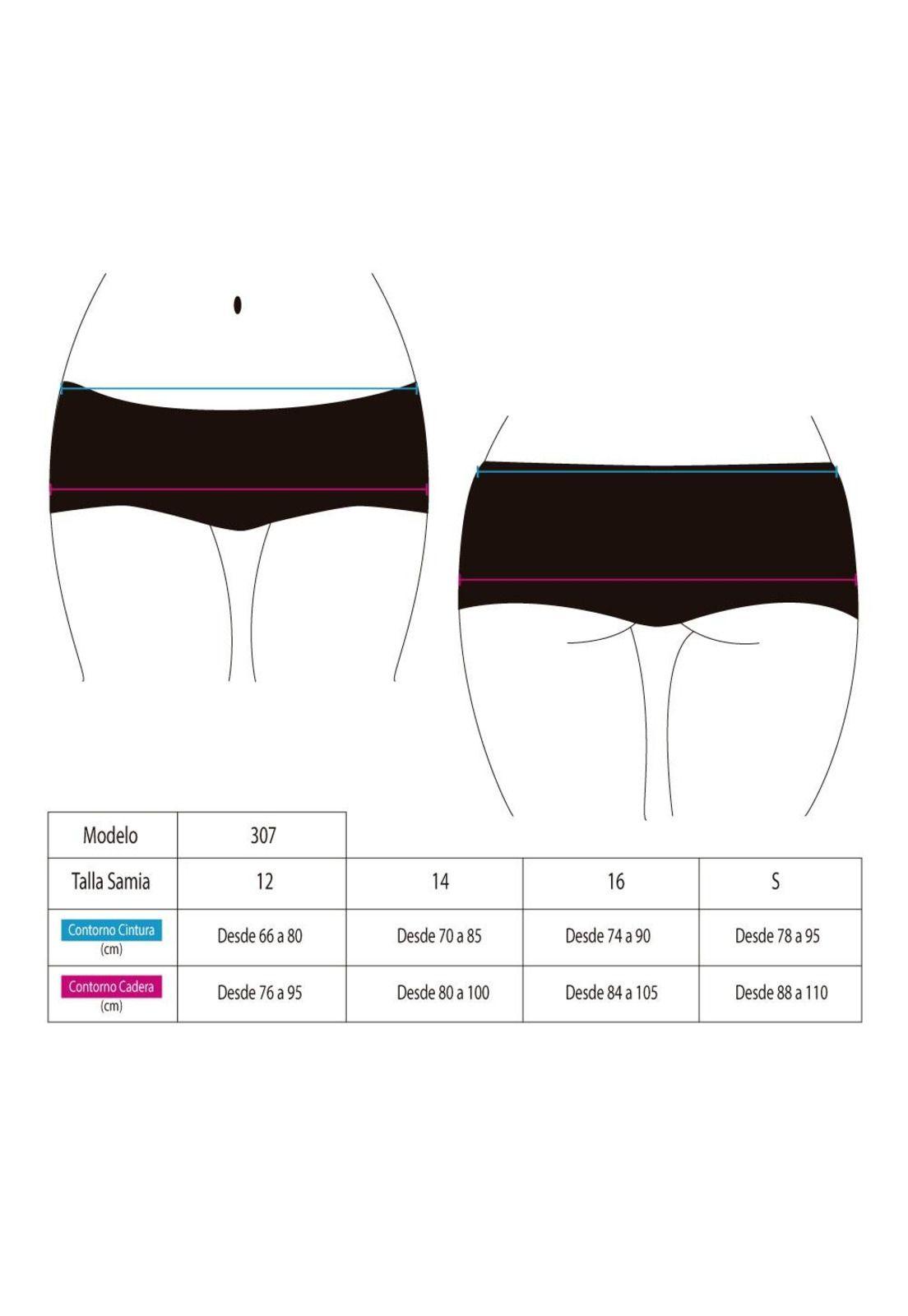 Hot pant juvenil azul con blanco-1