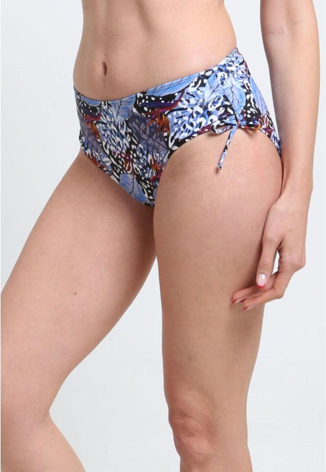 Bikini calzón ajustable caderas estampado azul-2