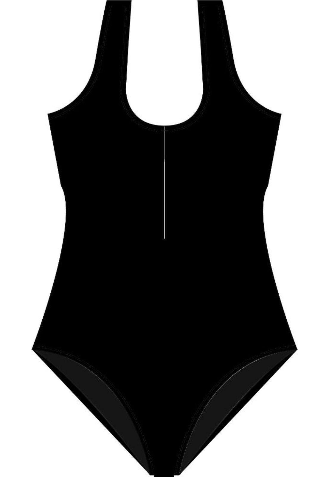 Traje de baño mujer reductor clásico negro-1