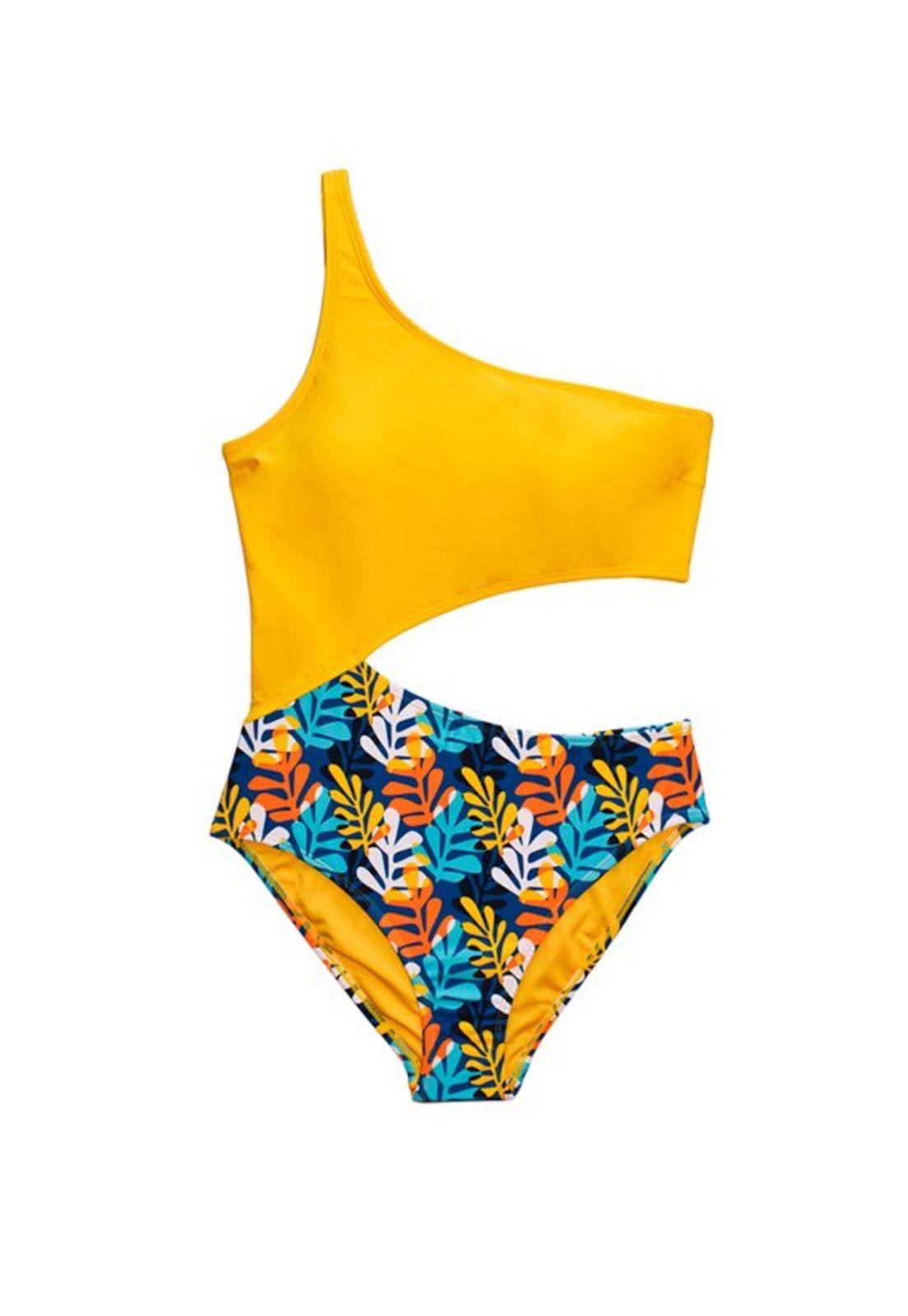 Trikini cruzado estampado amarillo-2