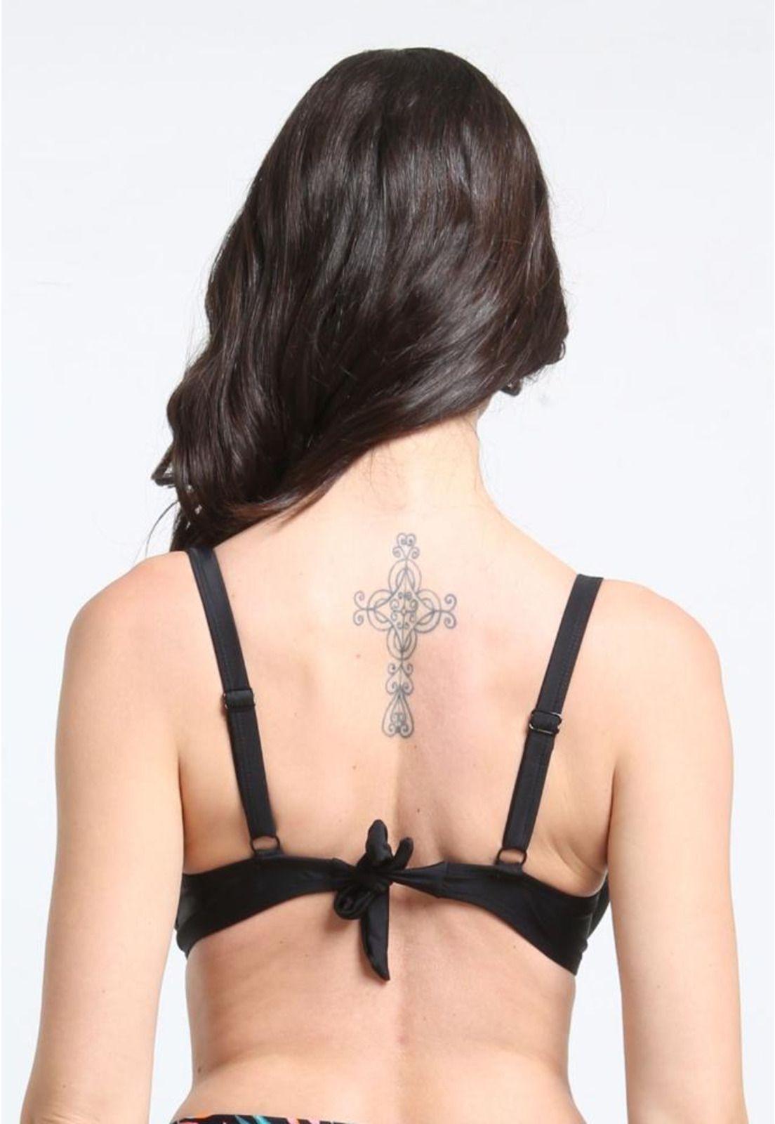 Bikini anudado copa C - D negro-1