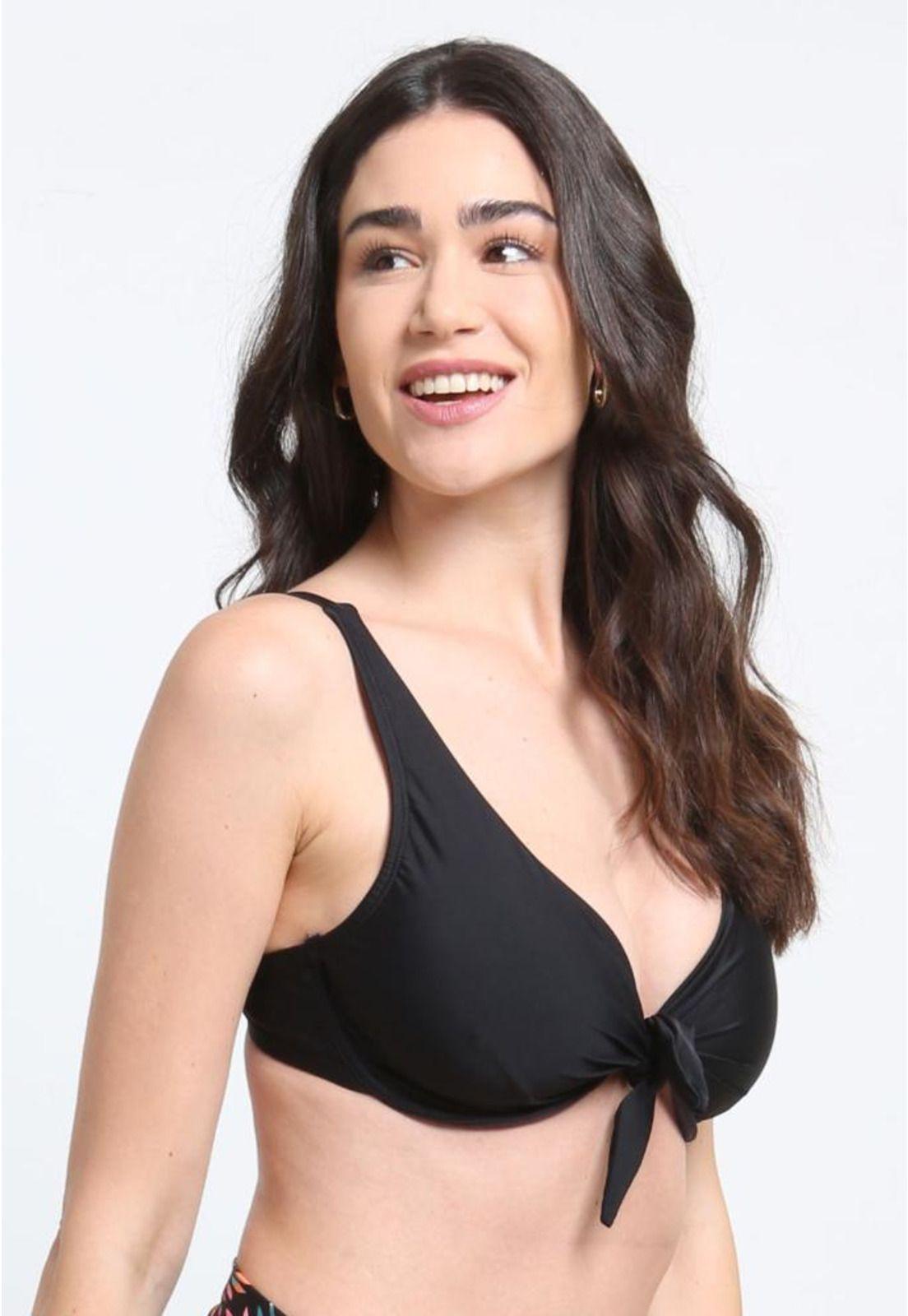 Bikini anudado copa C - D negro-2