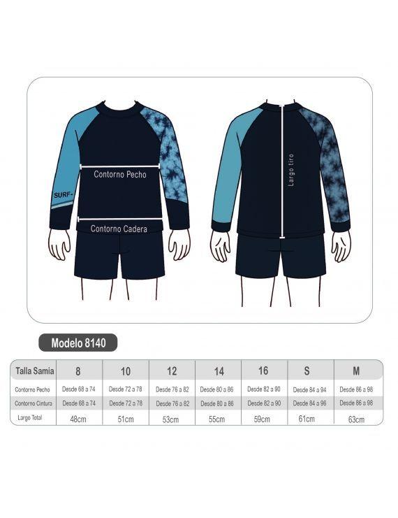 Polera niño protección UV gris-4