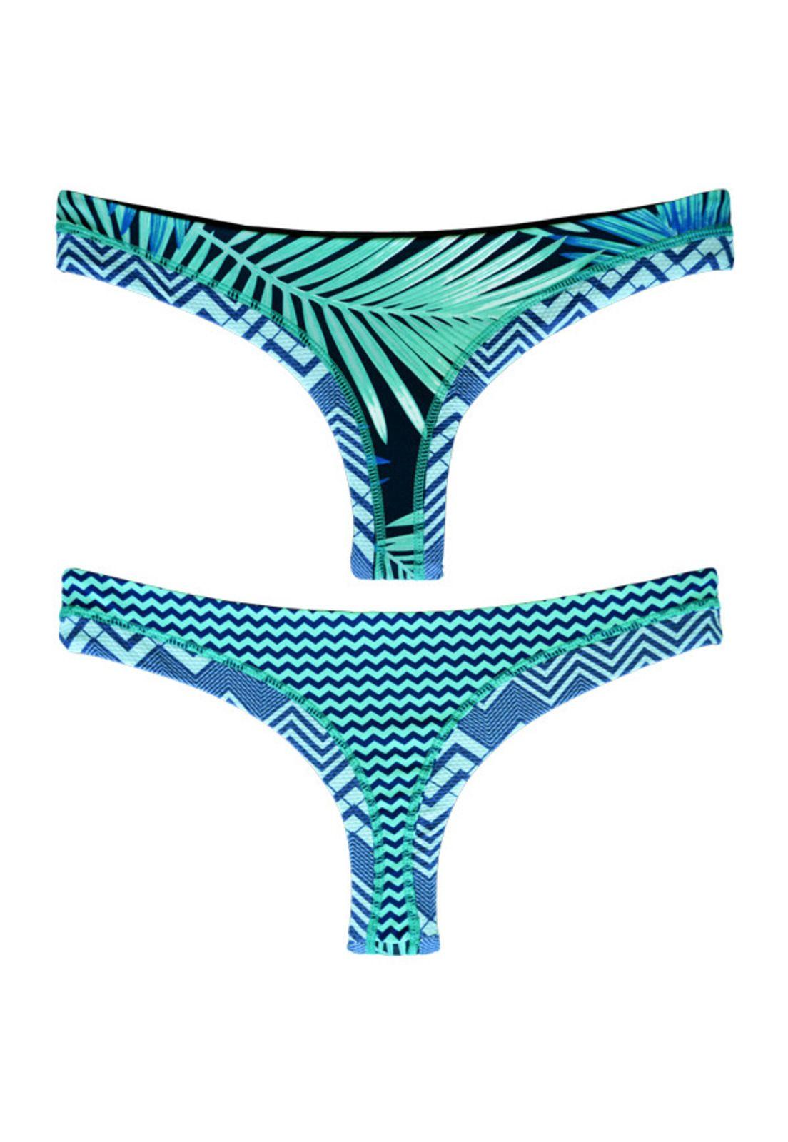 Bikini calzón colales estampado verde-0