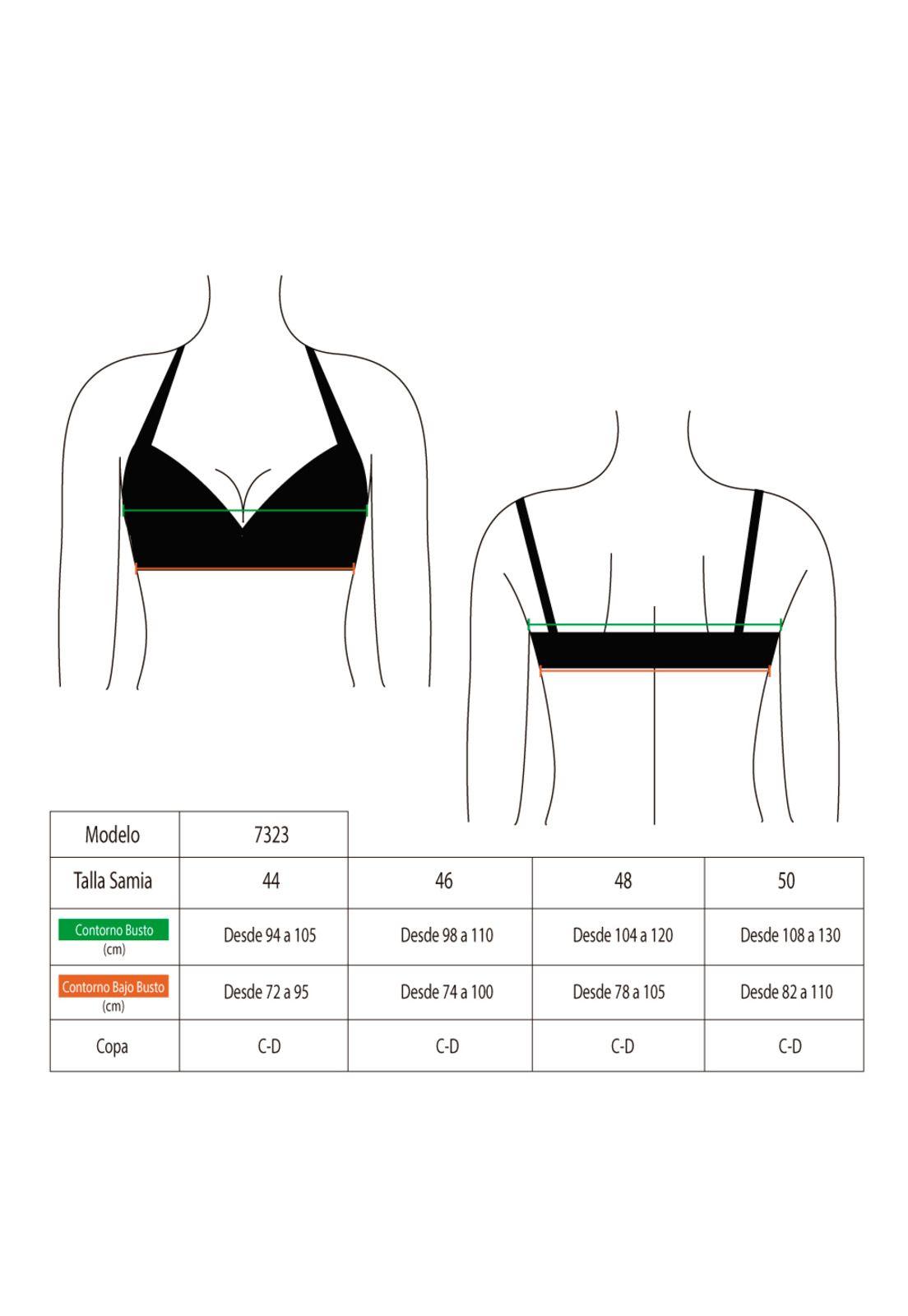 Bikini sostén copa grande estampado rojo-2