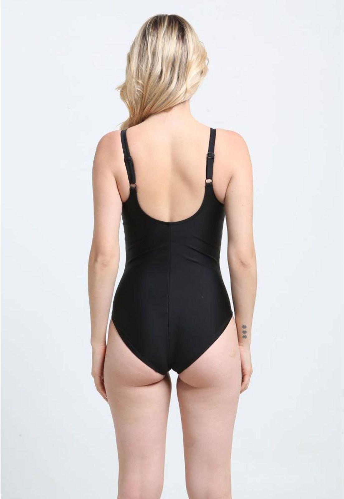 Traje de baño enterito básico negro-1