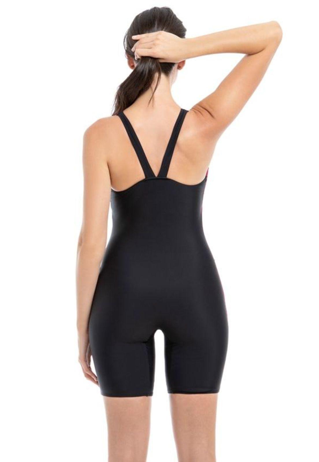 Traje de baño deportivo mujer con piernas rosado-1