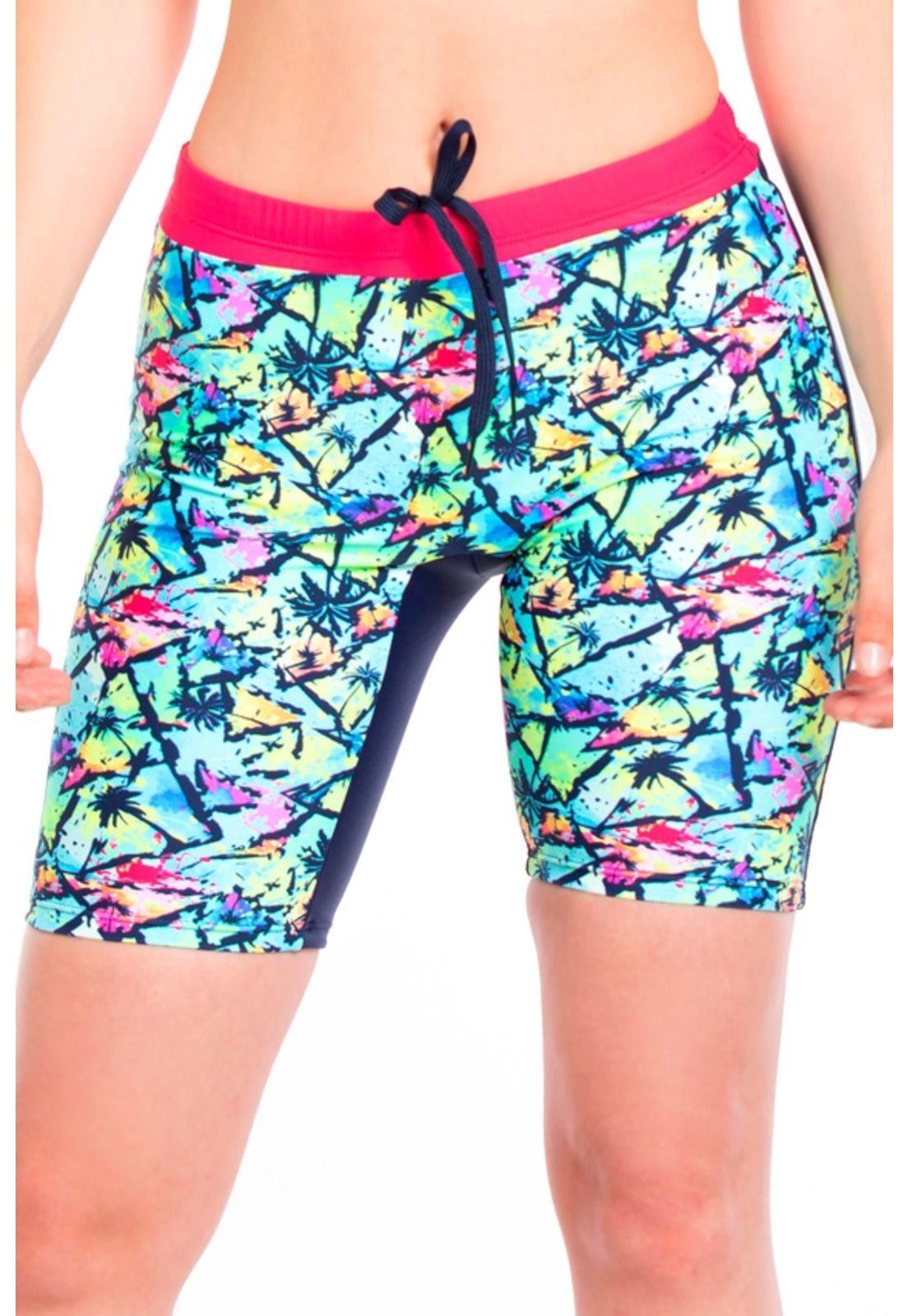 Short deportivo elasticado estampado fucsia-0