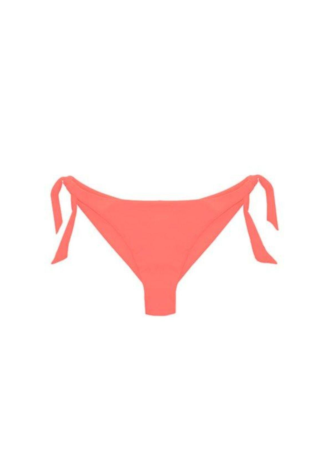 Bikini calzón tanga con amarras color naranja-0