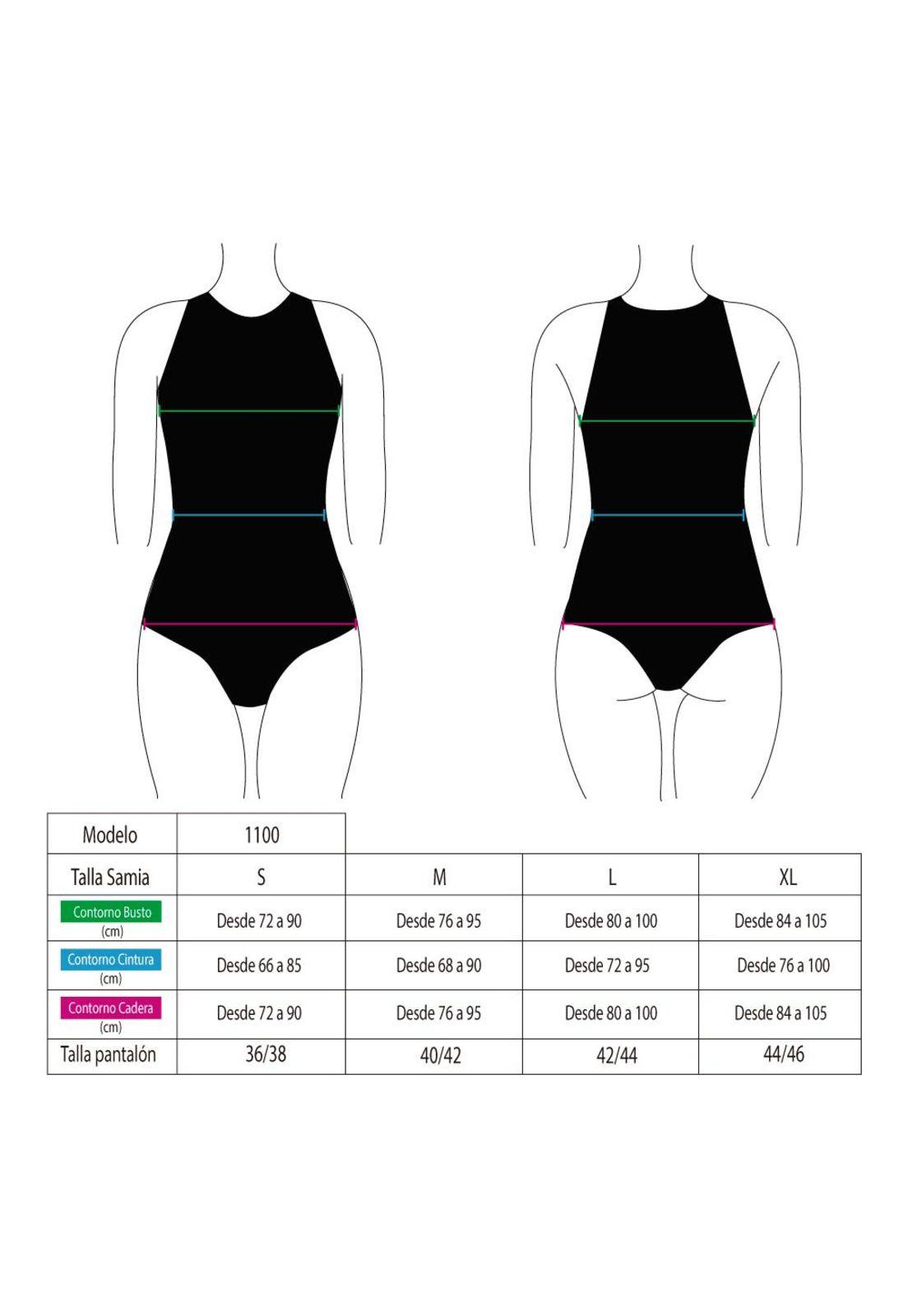 Traje de baño enterito deportivo con cierre color fucsia-2