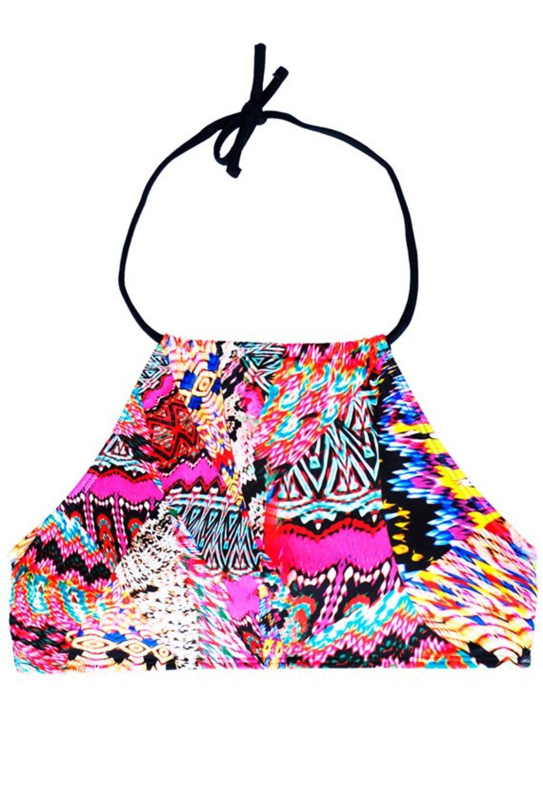 Bikini peto con amarras estampado rojo-0