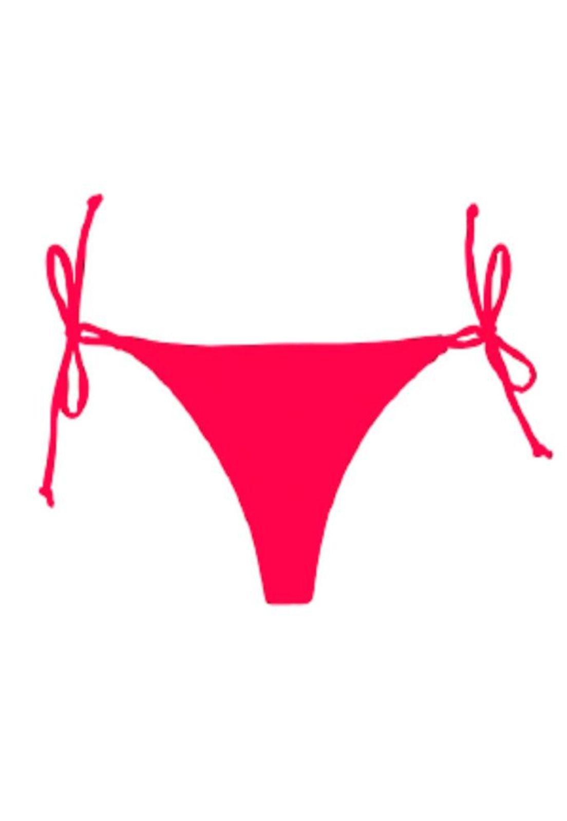 Bikini calzón colaless con amarras rojo-0